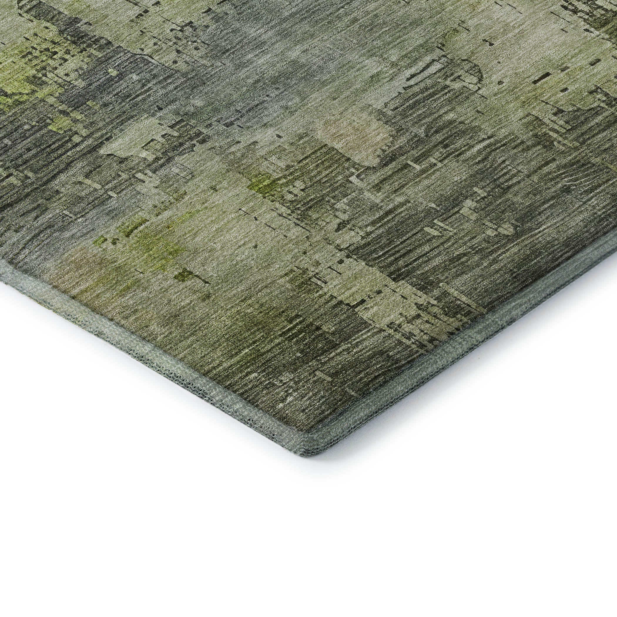 Seoul Machine Washable Transitional Aloe Green Rug 1'8" x 2'6" #shape_Rectangle
