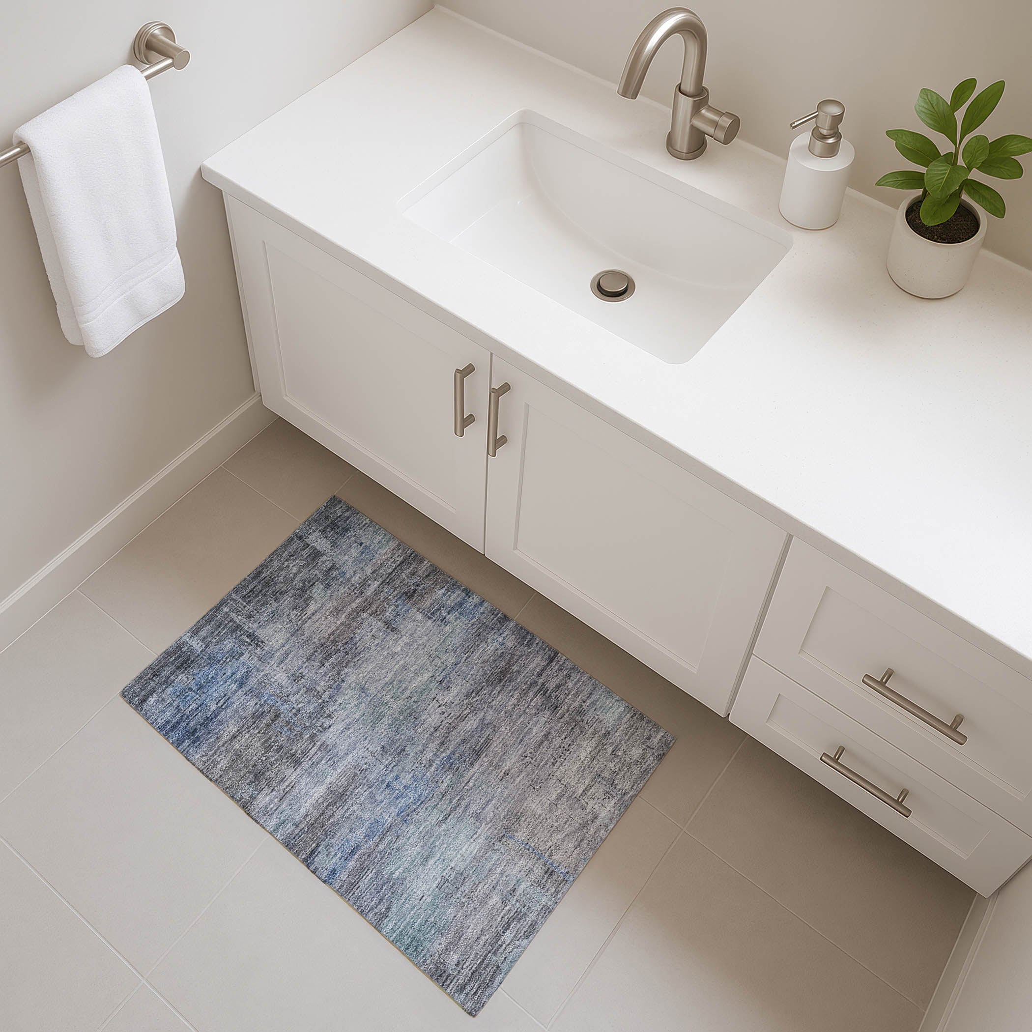 Seoul Machine Washable Transitional Gray Rug 1'8" x 2'6" #shape_Rectangle