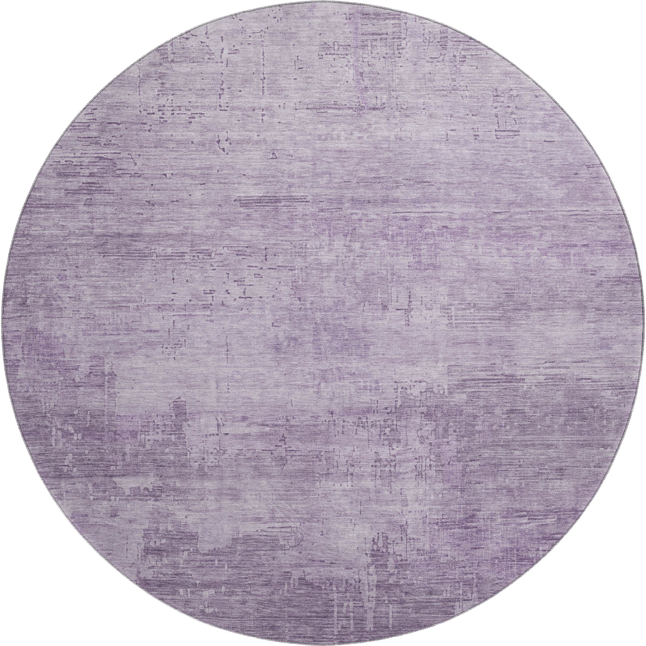 Seoul Machine Washable Transitional Lavender Purple Rug 8' x 8' #shape_Round