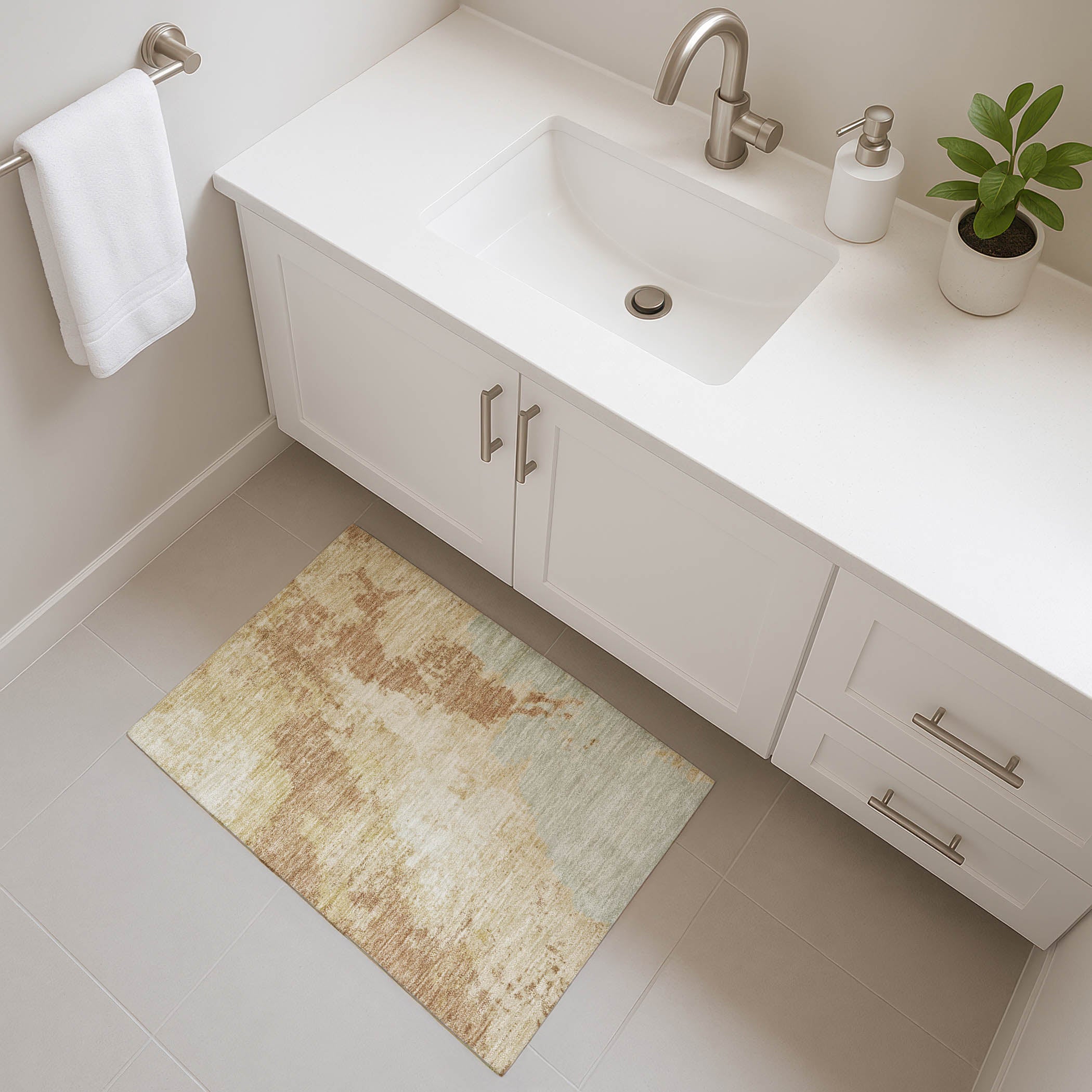 Montevideo Machine Washable Transitional Coral Orange Rug 1'8" x 2'6" #shape_Rectangle