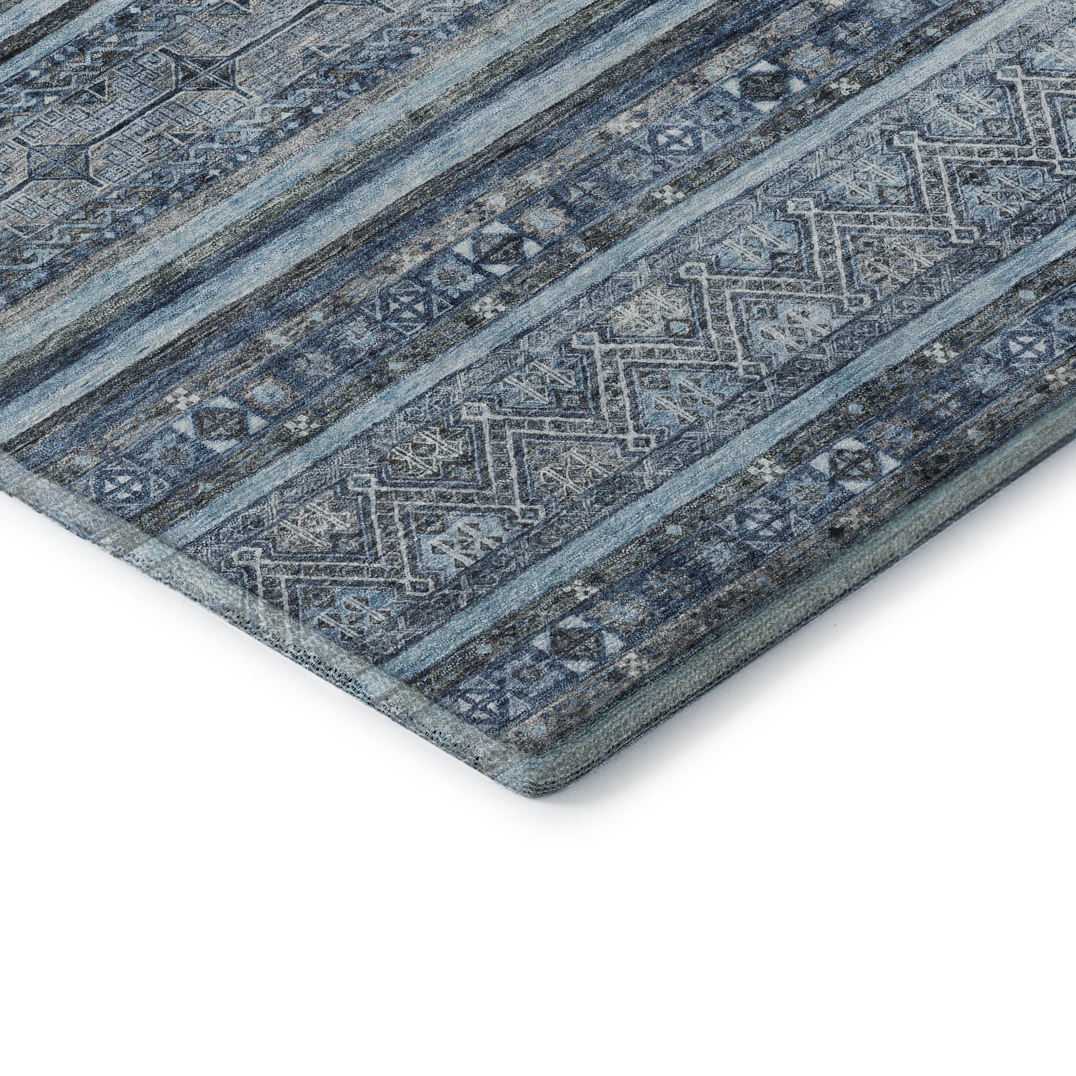 Bergen Machine Washable Transitional Blue Rug 1'8" x 2'6" #shape_Rectangle