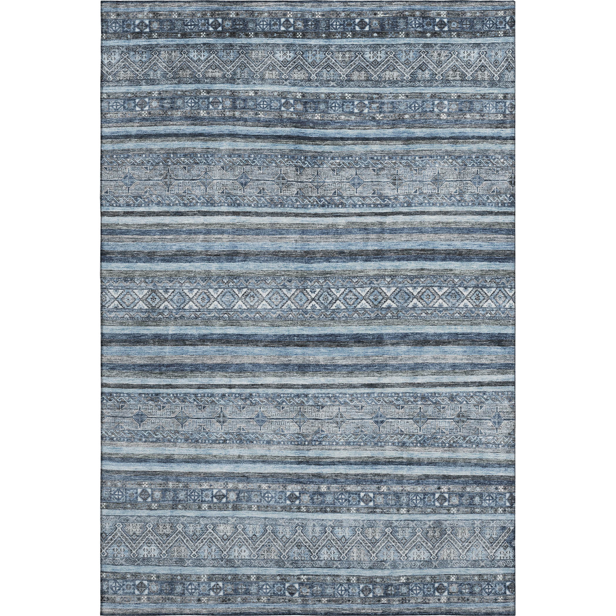 Bergen Machine Washable Transitional Blue Rug 2'6" x 3'10" #shape_Rectangle