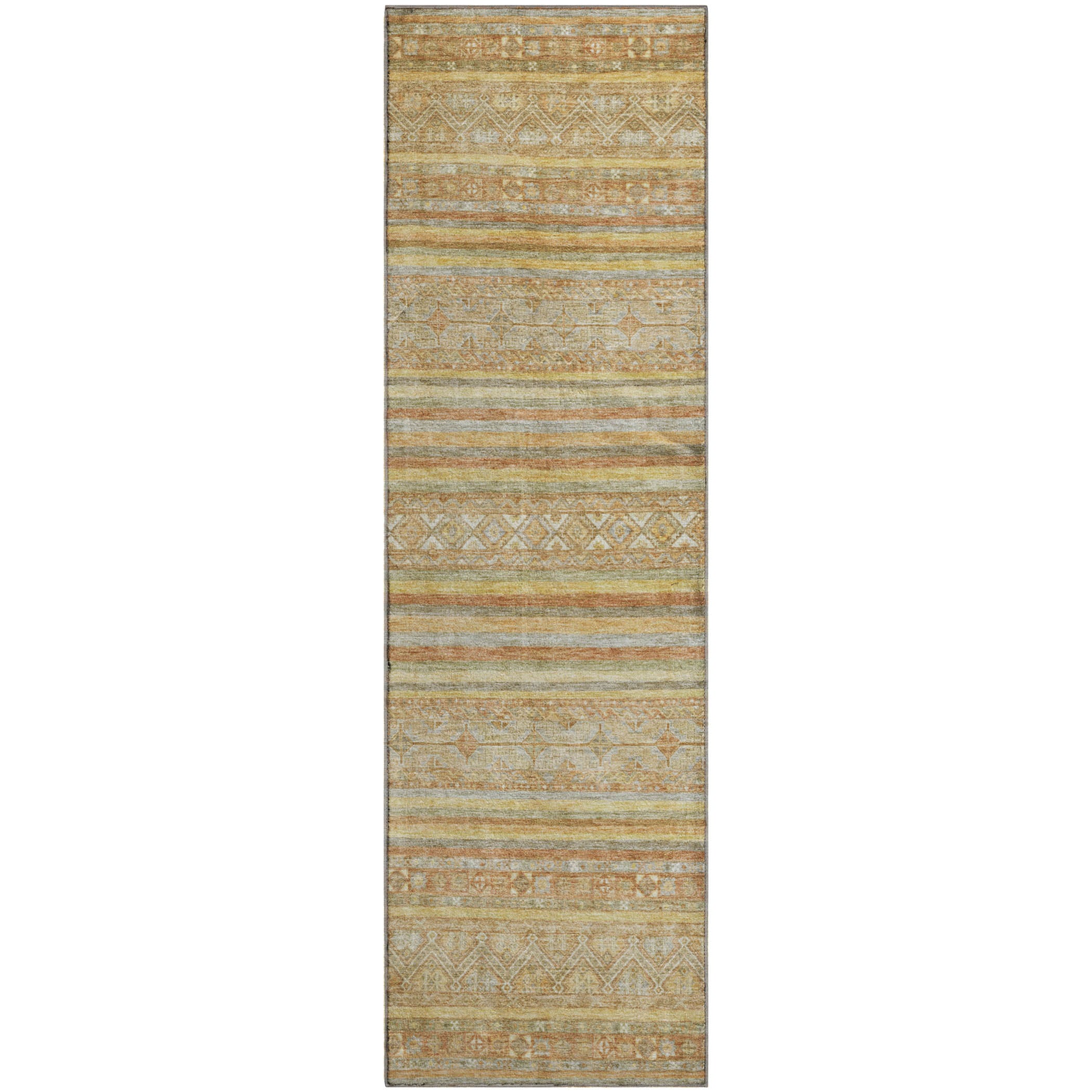 Bergen Machine Washable Transitional Wheat Gold Rug 2'3" x 7'6" #shape_Runner