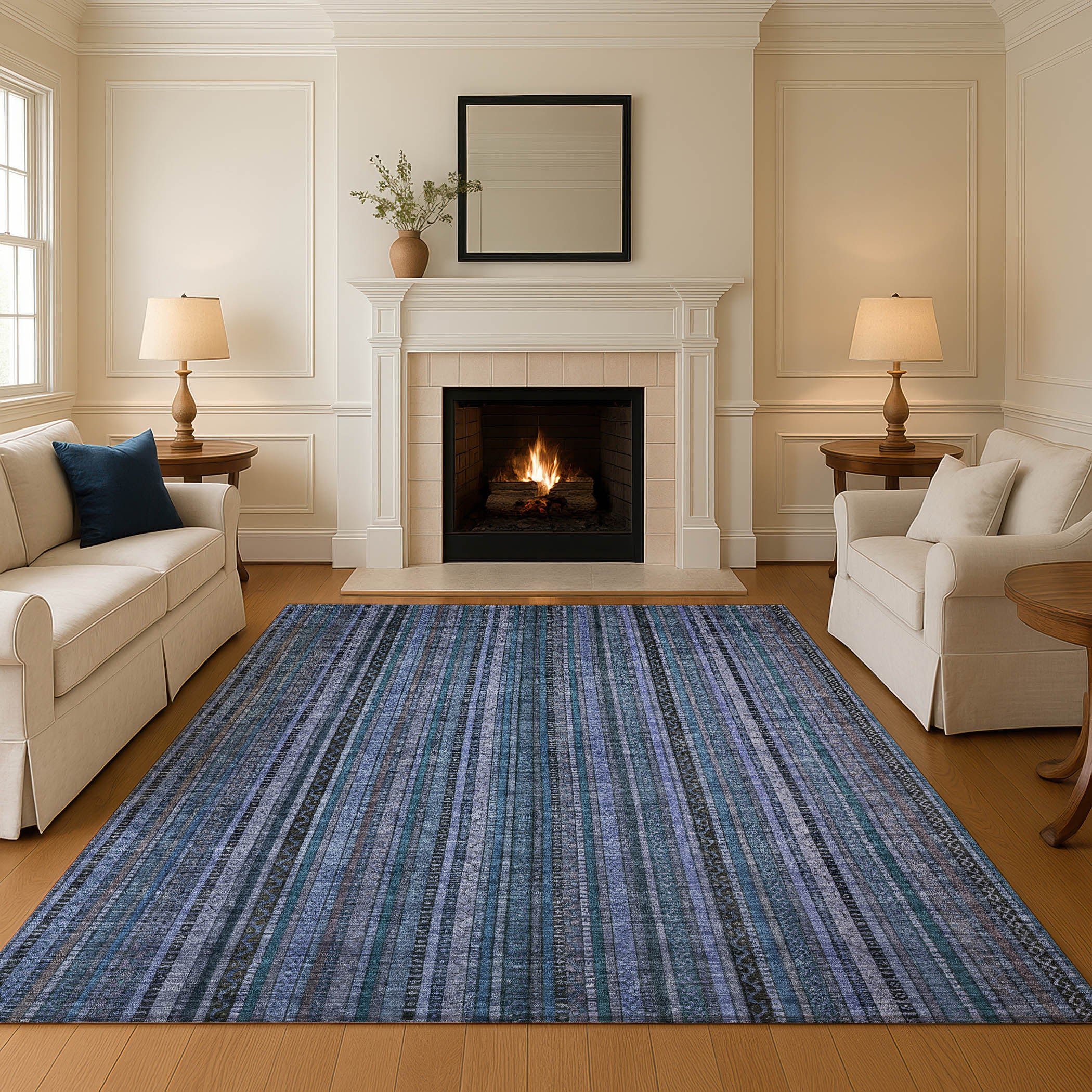 Jaipur Machine Washable Transitional Blue Rug 2'6" x 3'10" #shape_Rectangle