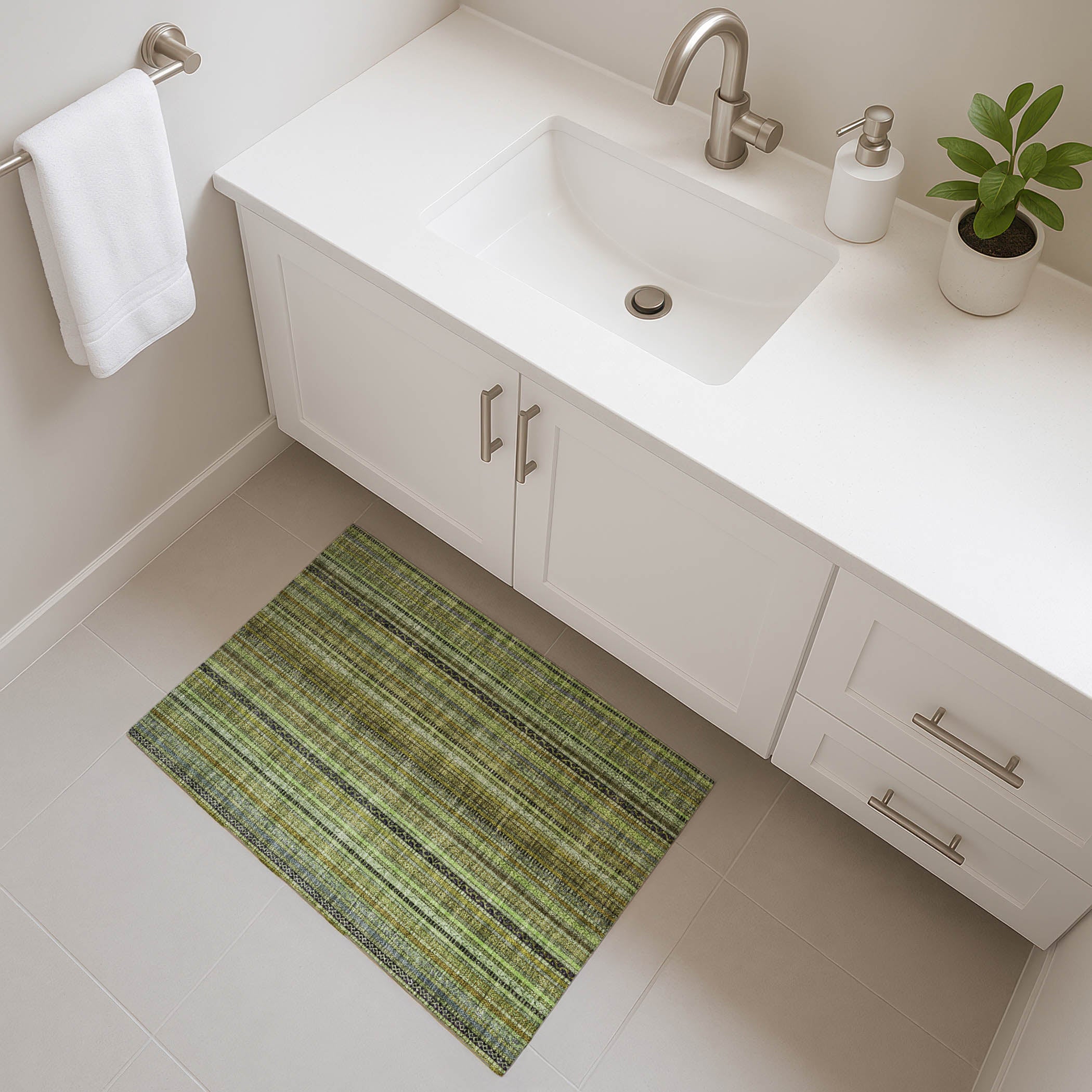 Jaipur Machine Washable Transitional Green Rug 1'8" x 2'6" #shape_Rectangle