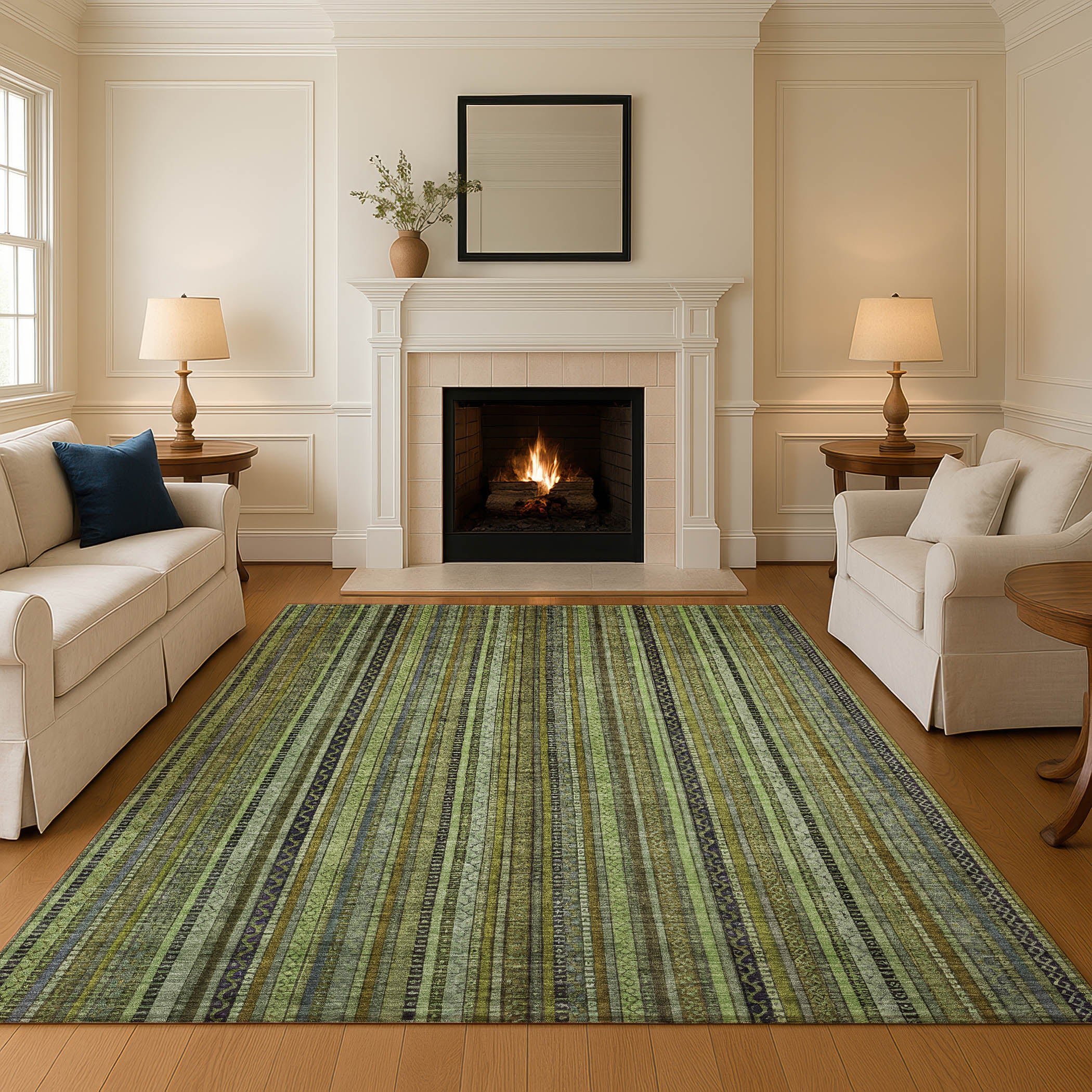 Jaipur Machine Washable Transitional Green Rug 2'6" x 3'10" #shape_Rectangle