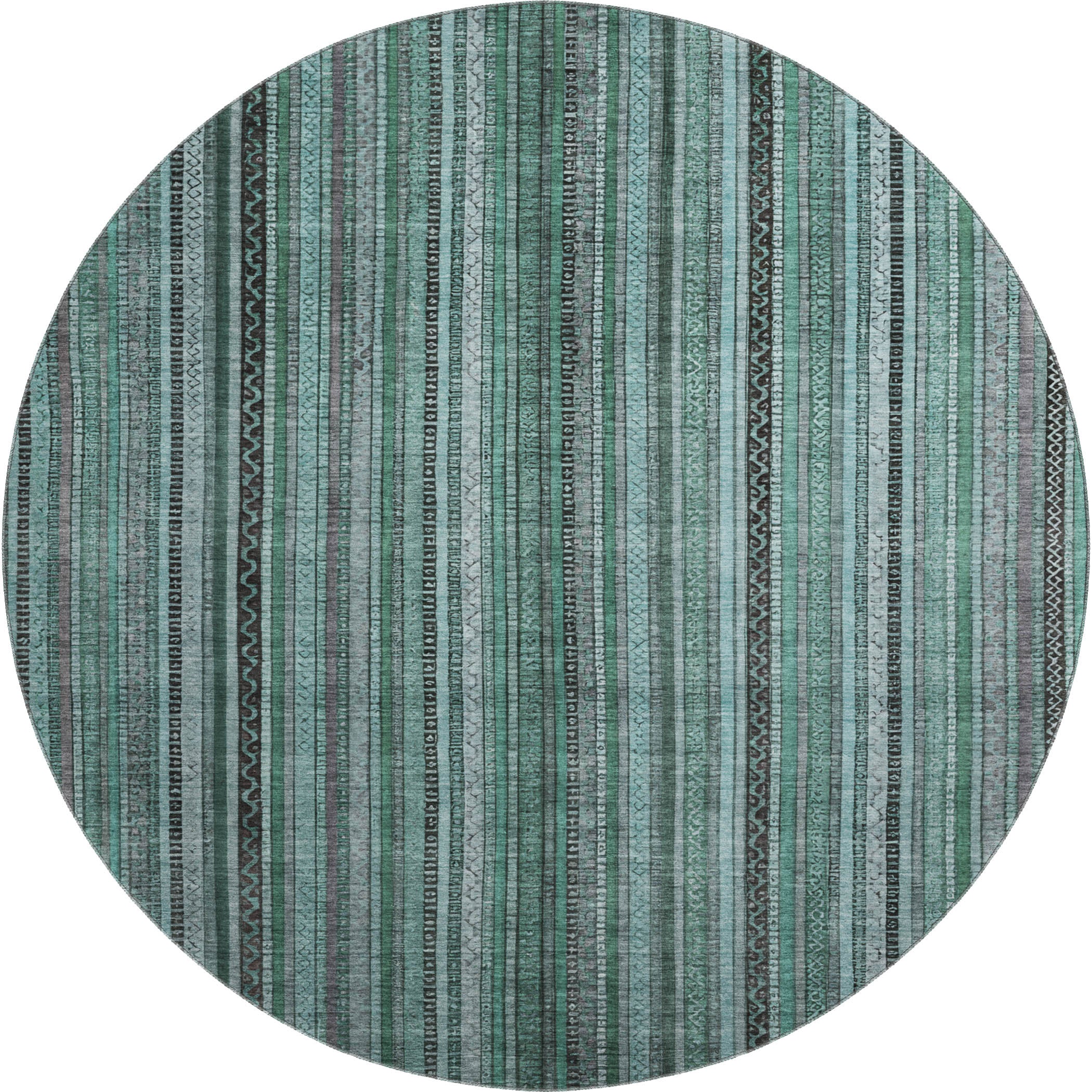 Jaipur Machine Washable Transitional Teal Rug 8' x 8' #shape_Round