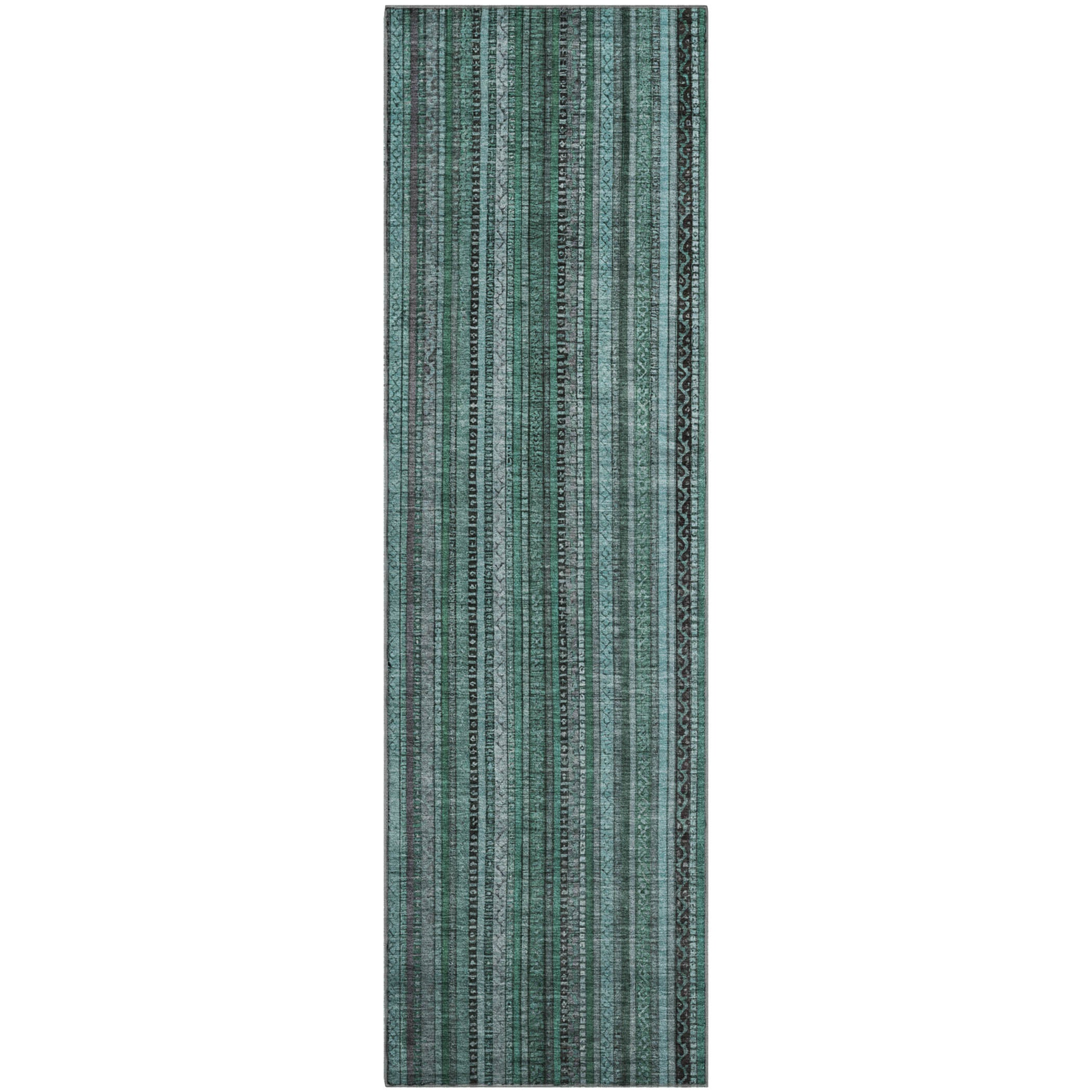 Jaipur Machine Washable Transitional Teal Rug 2'3" x 7'6" #shape_Runner