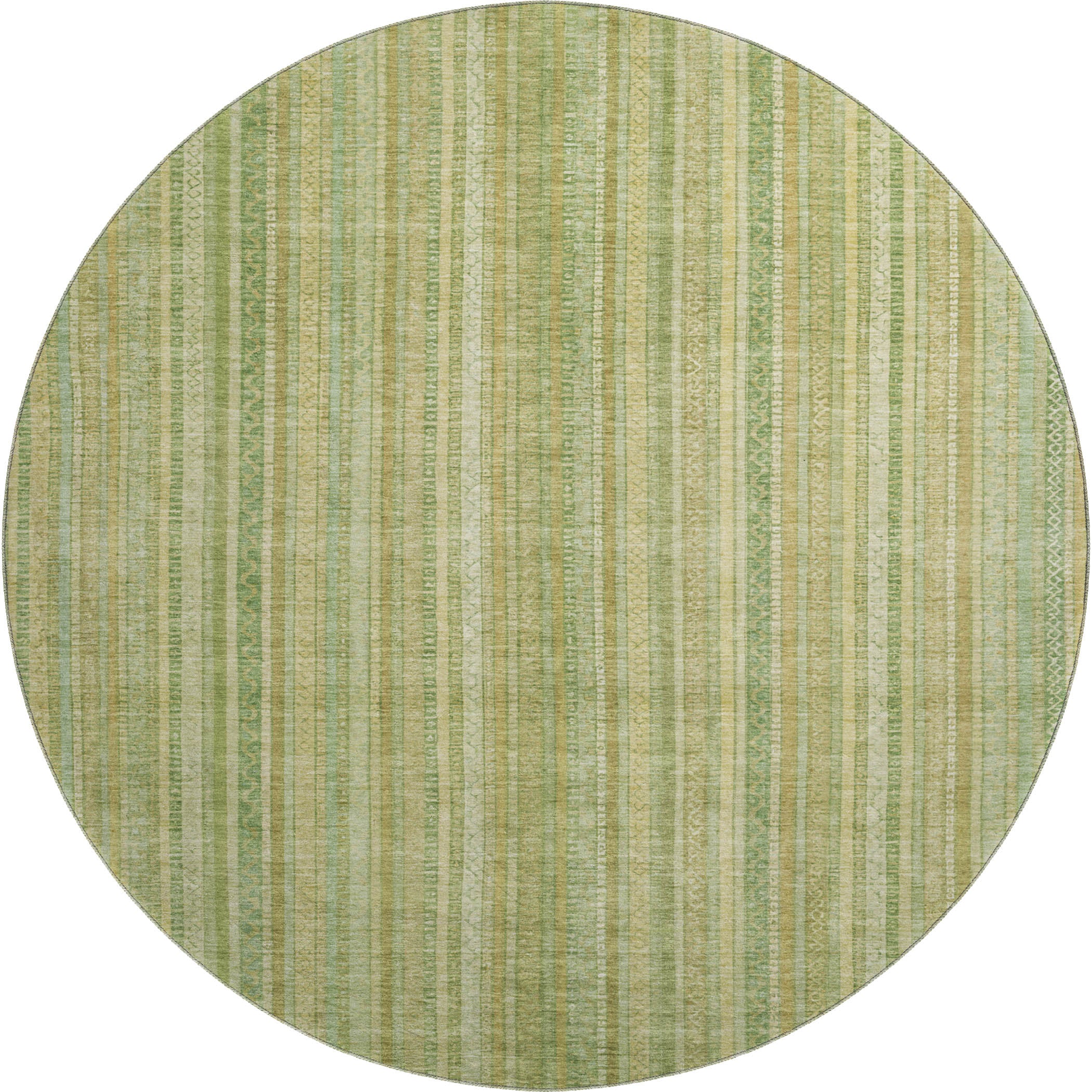 Marrakech Machine Washable Transitional Aloe Green Rug 8' x 8' #shape_Round