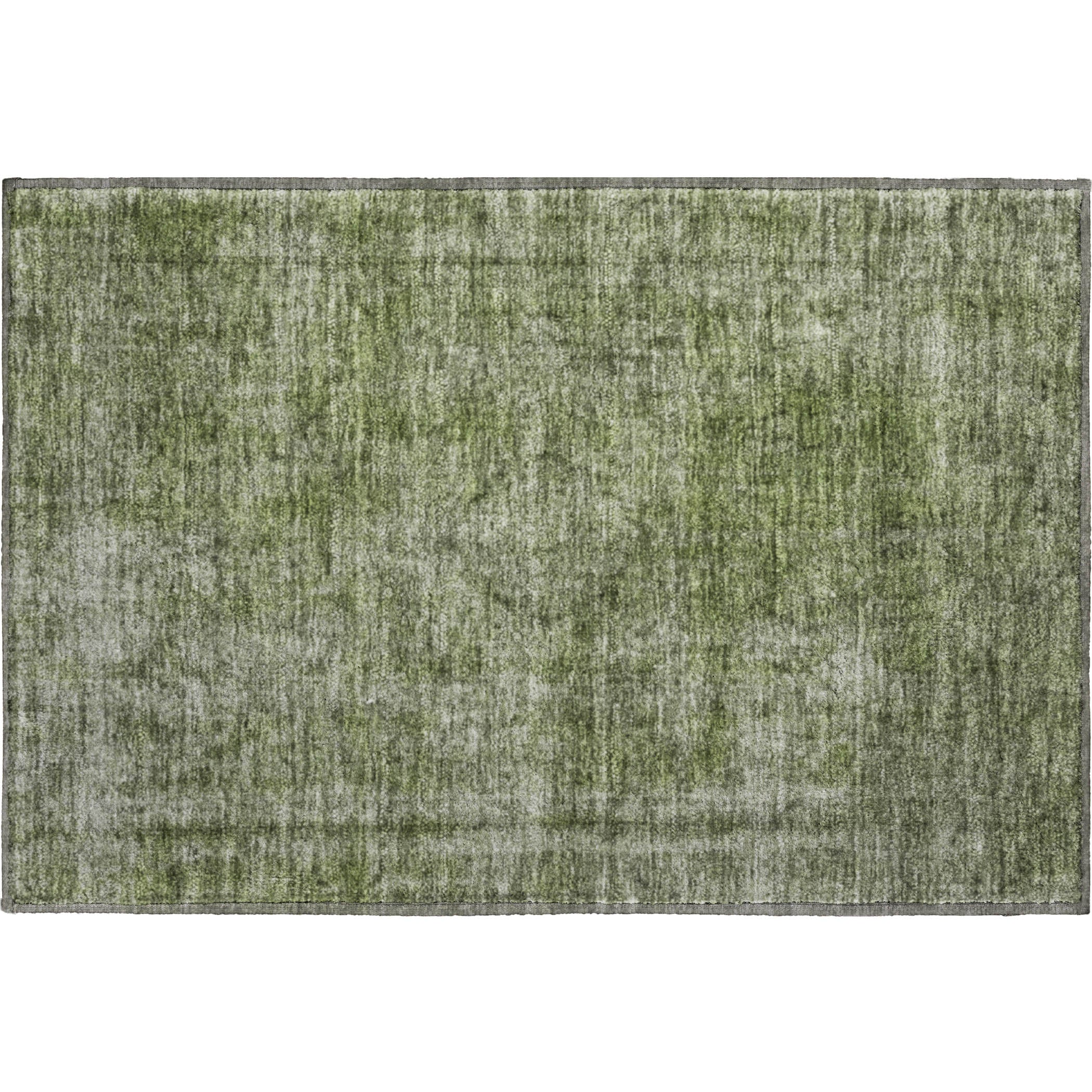 Queenstown Machine Washable Traditional Green Rug 1'8" x 2'6" #shape_Rectangle