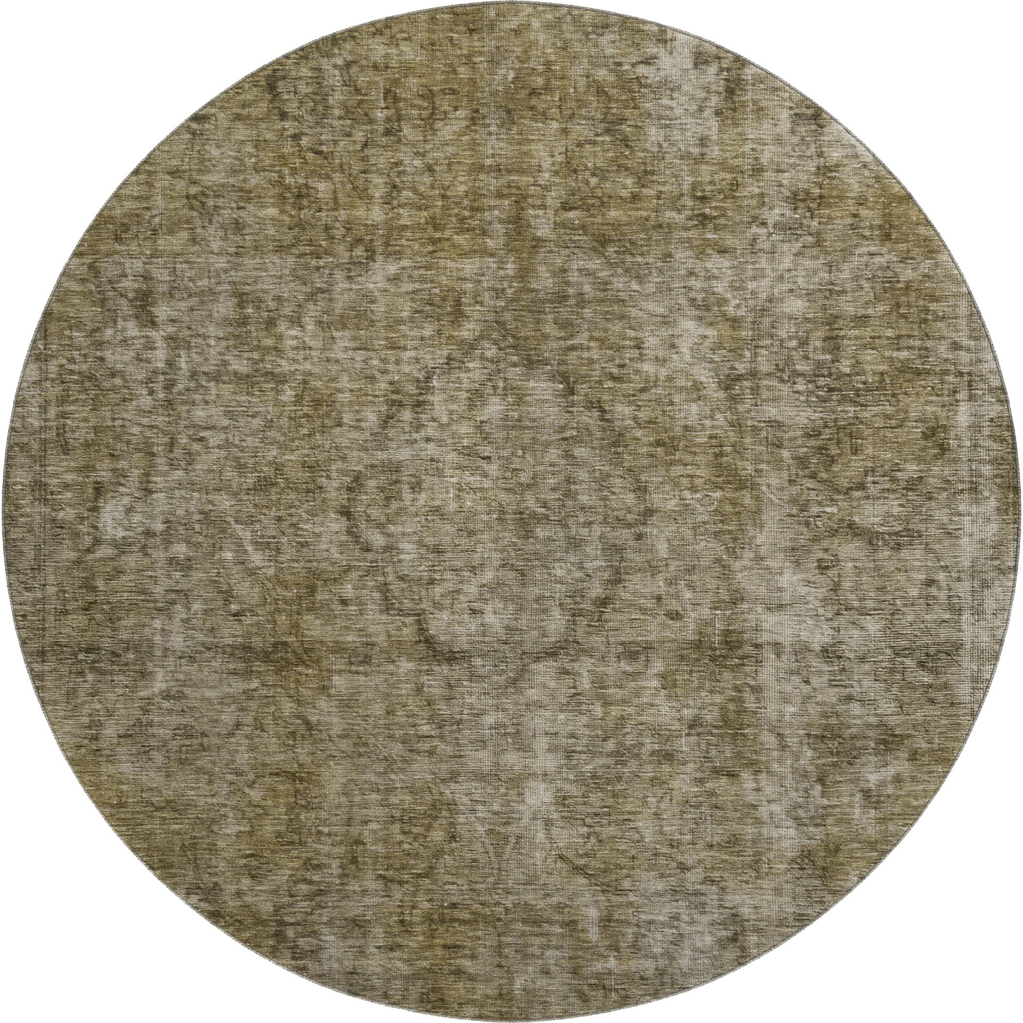 Queenstown Machine Washable Traditional Pewter Gray Rug 8' x 8' #shape_Round