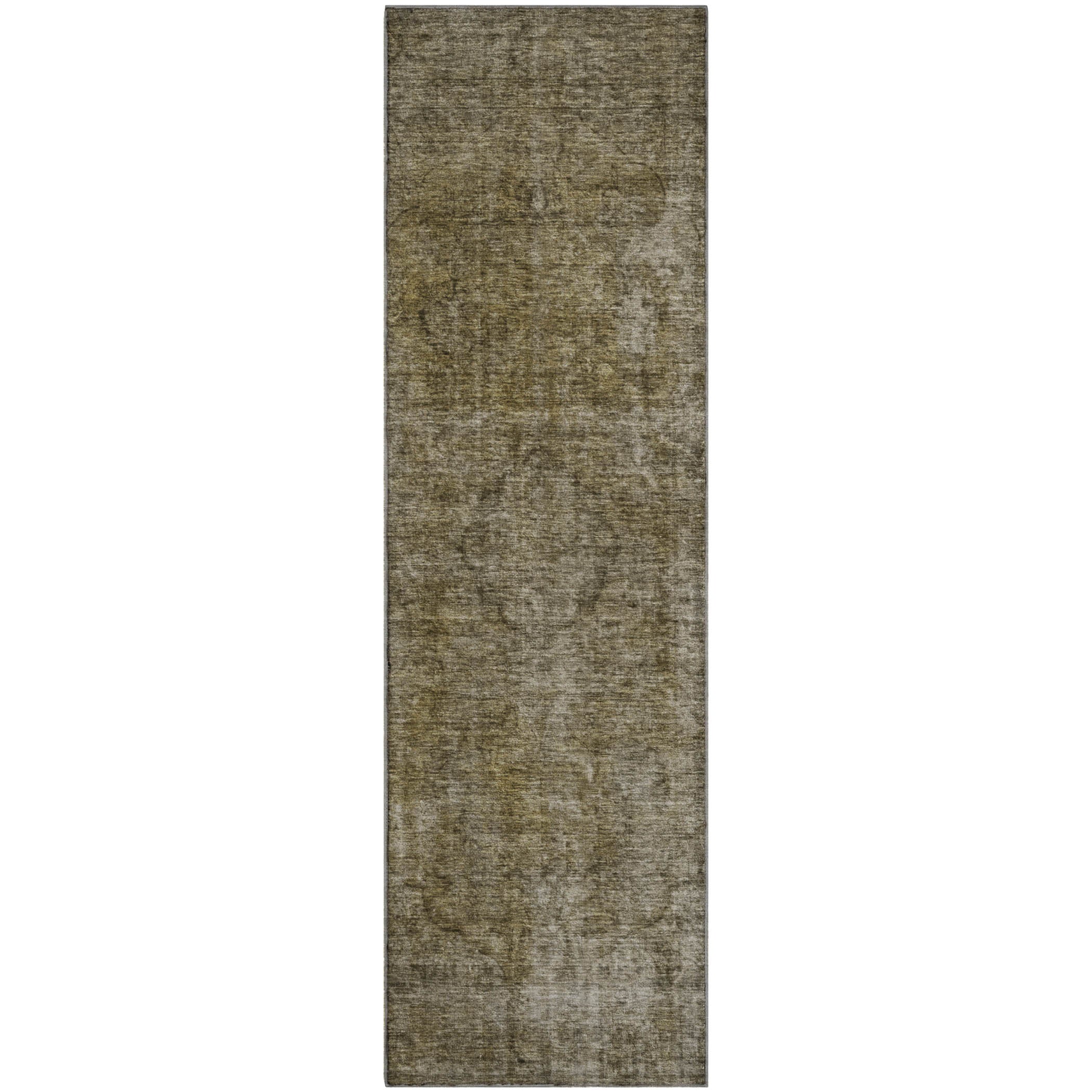 Queenstown Machine Washable Traditional Pewter Gray Rug 2'3" x 7'6" #shape_Runner
