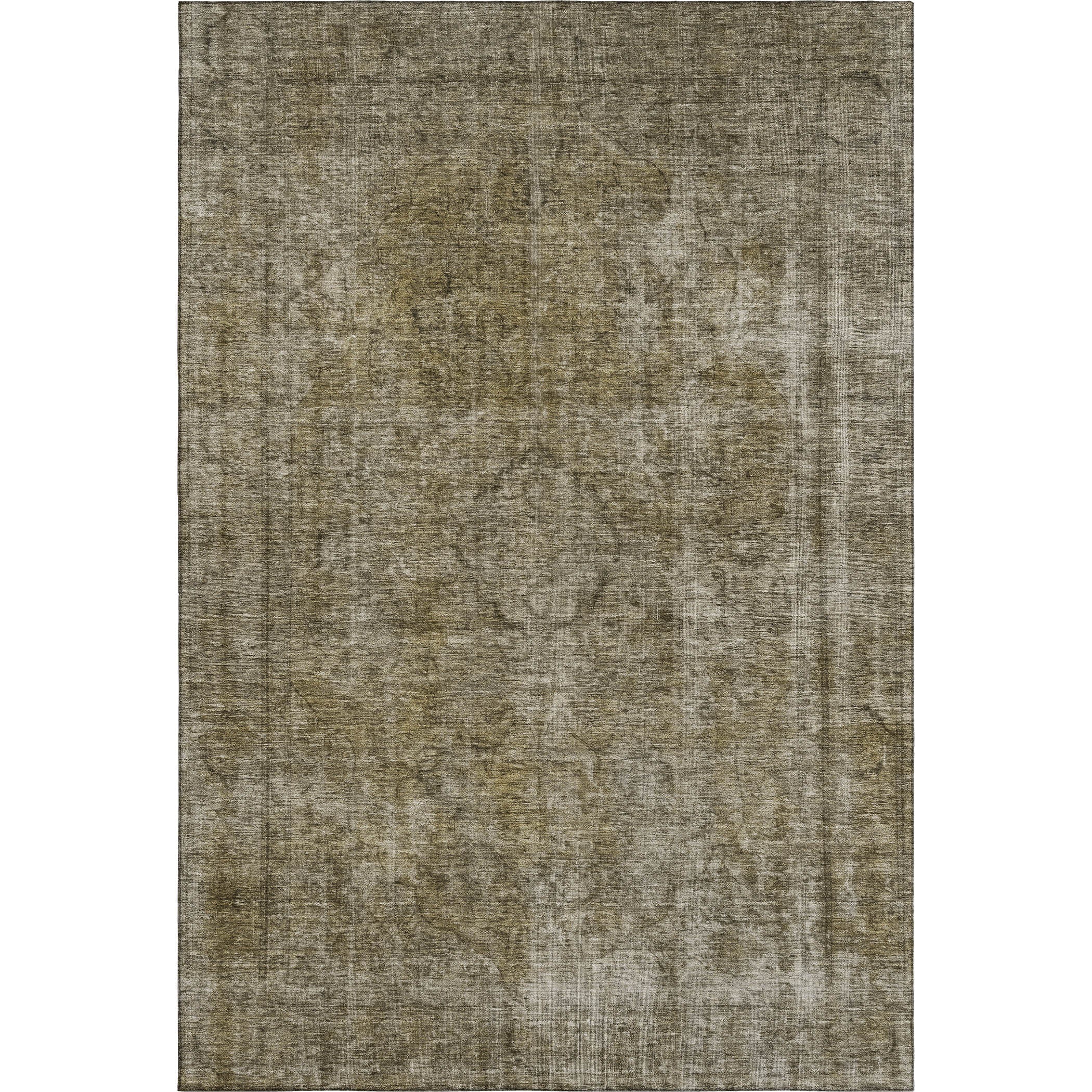 Queenstown Machine Washable Traditional Pewter Gray Rug 2'6" x 3'10" #shape_Rectangle