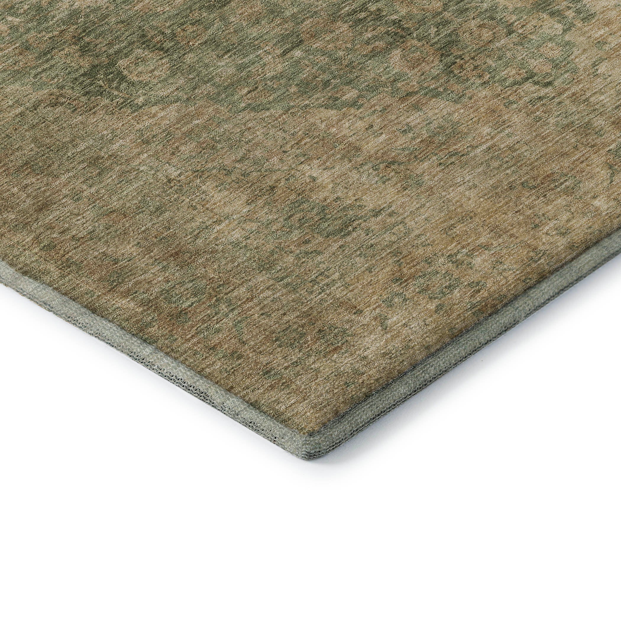 Seville Machine Washable Traditional Aloe Green Rug 1'8" x 2'6" #shape_Rectangle