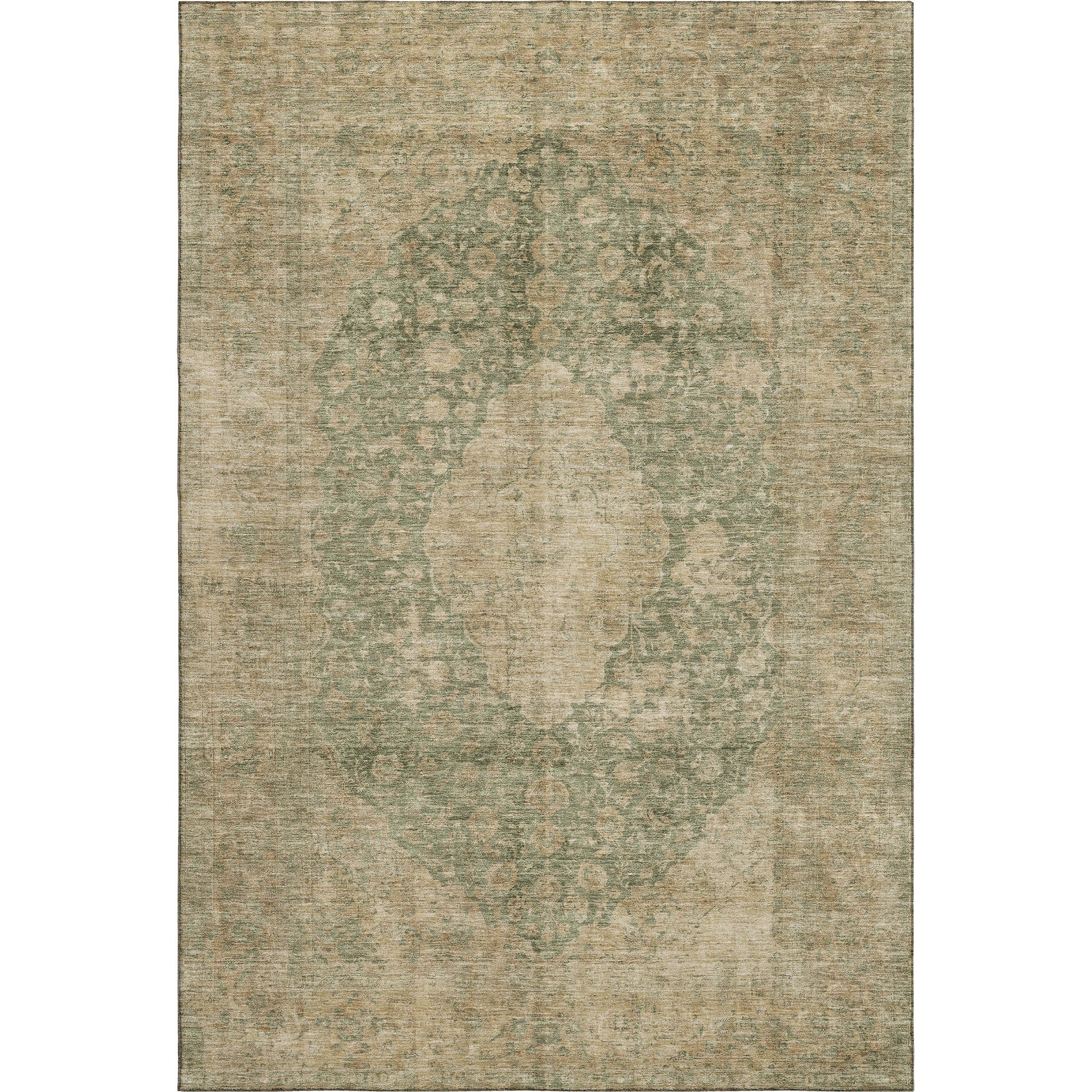 Seville Machine Washable Traditional Aloe Green Rug 2'6" x 3'10" #shape_Rectangle