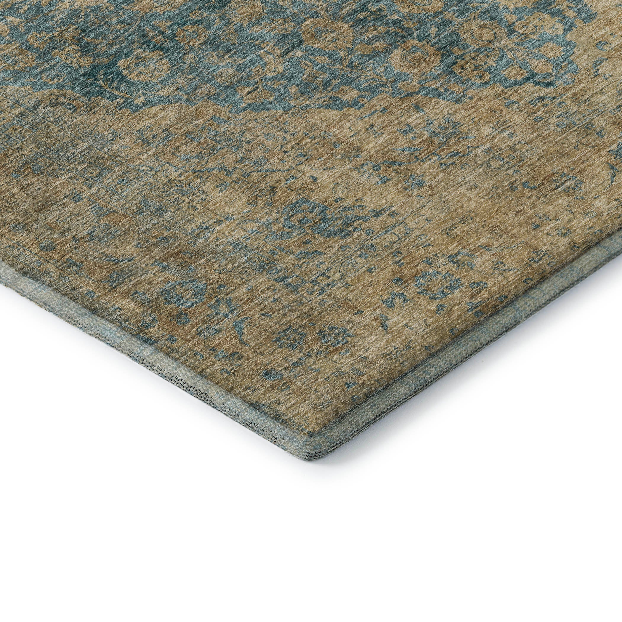 Seville Machine Washable Traditional Blue Rug 1'8" x 2'6" #shape_Rectangle