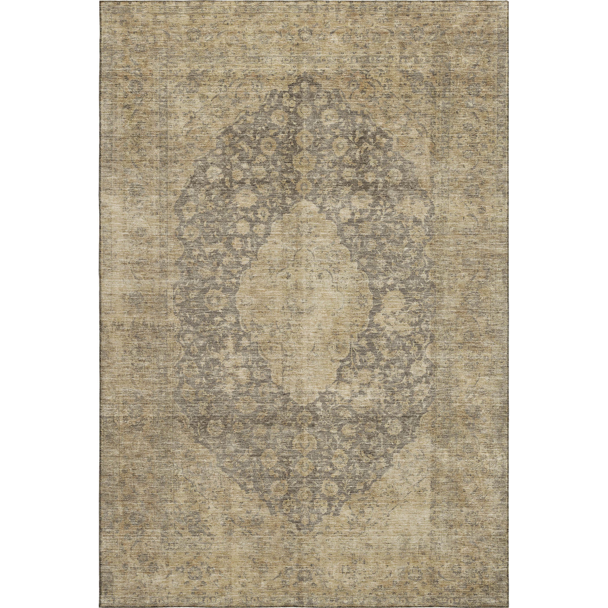 Seville Machine Washable Traditional Brown Rug 2'6" x 3'10" #shape_Rectangle