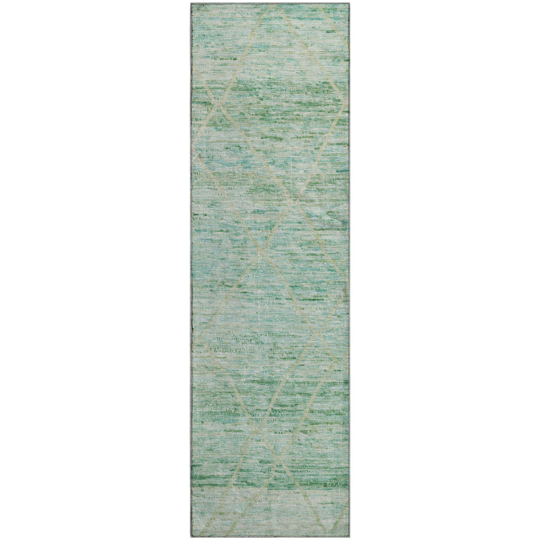 Nairobi Machine Washable Transitional Aloe Green Rug 2'3" x 7'6" #shape_Runner