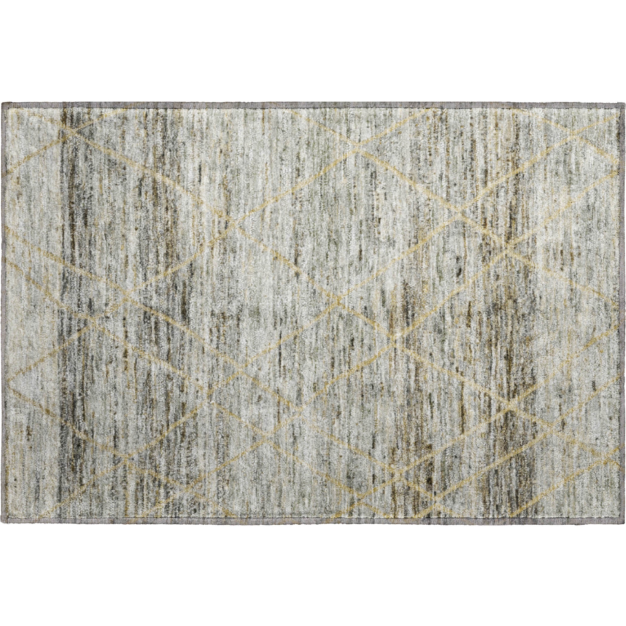 Nairobi Machine Washable Transitional Pewter Gray Rug 1'8" x 2'6" #shape_Rectangle