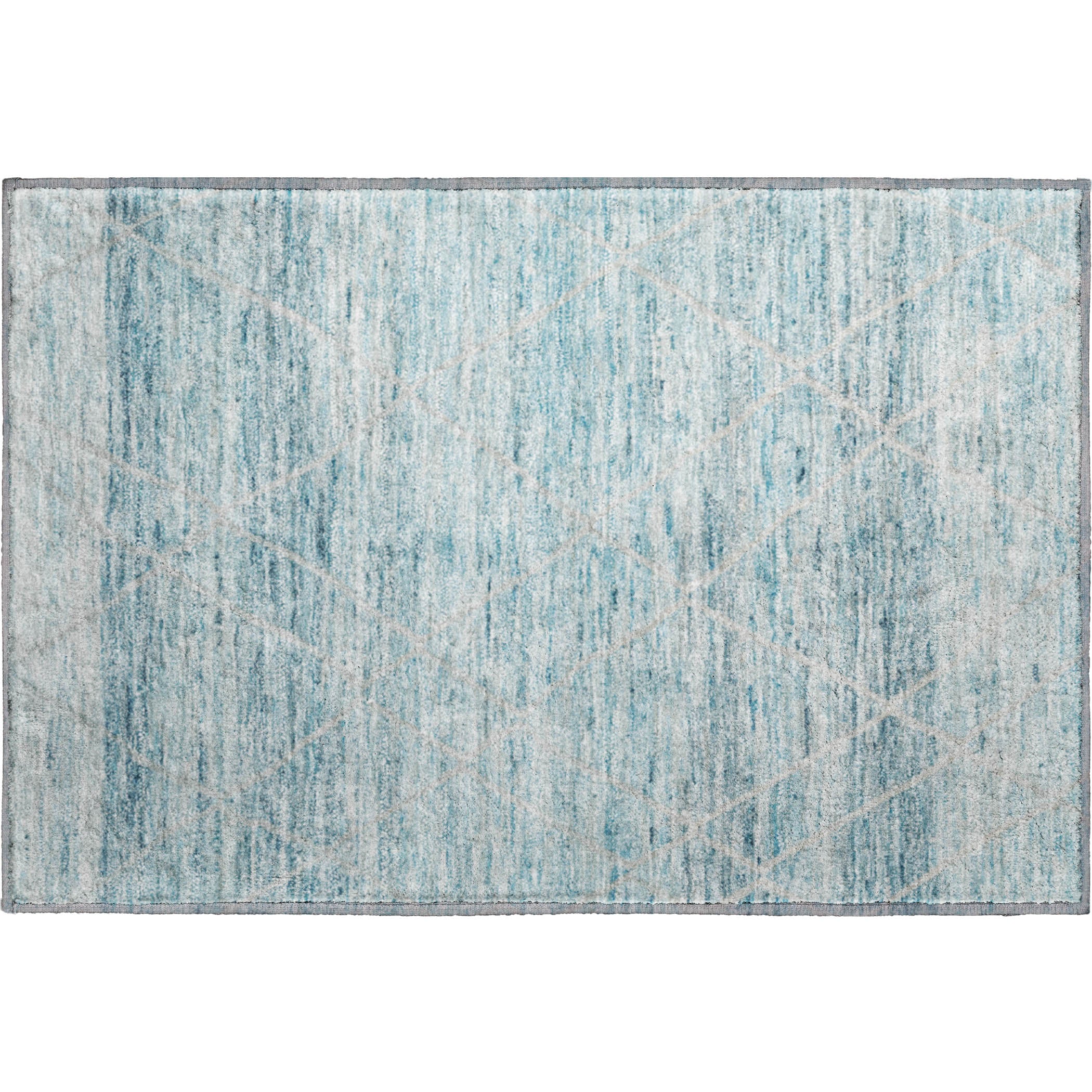 Nairobi Machine Washable Transitional Teal Rug 1'8" x 2'6" #shape_Rectangle