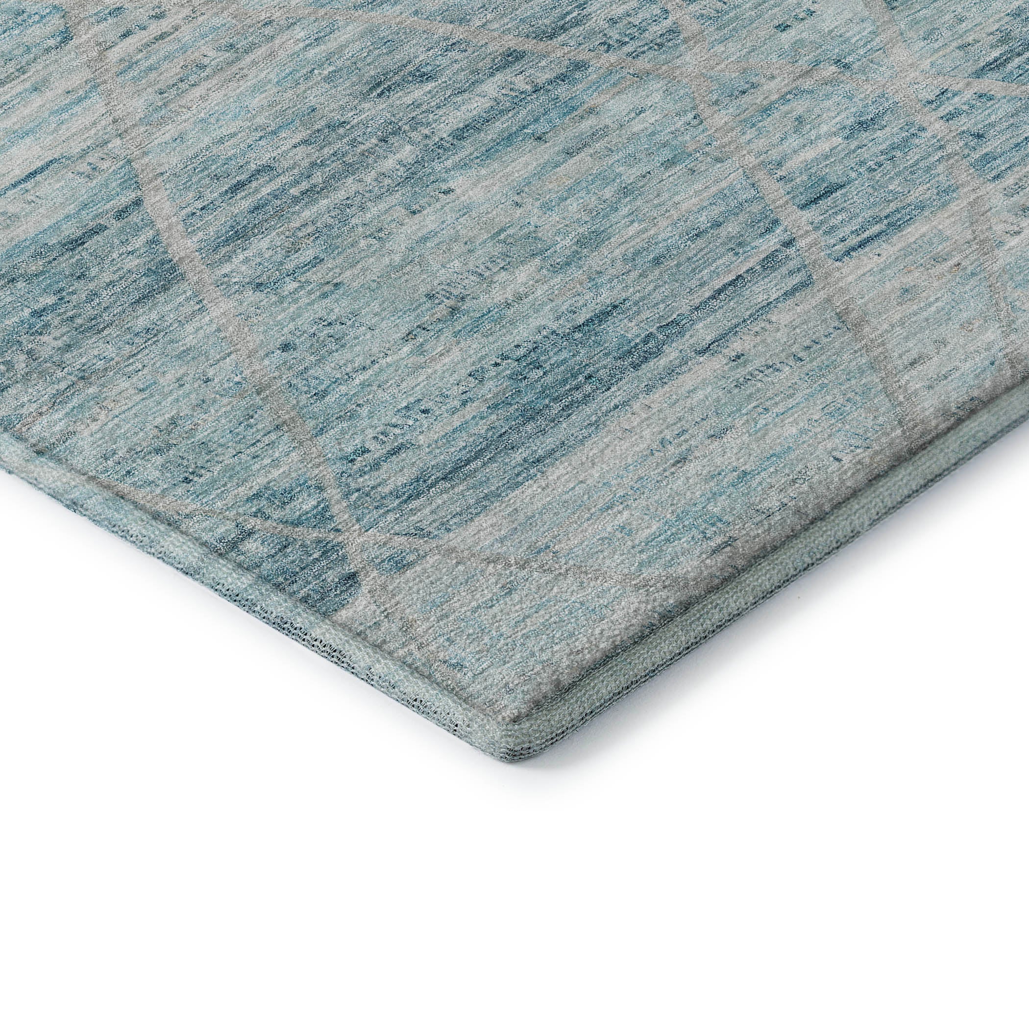 Nairobi Machine Washable Transitional Teal Rug 1'8" x 2'6" #shape_Rectangle