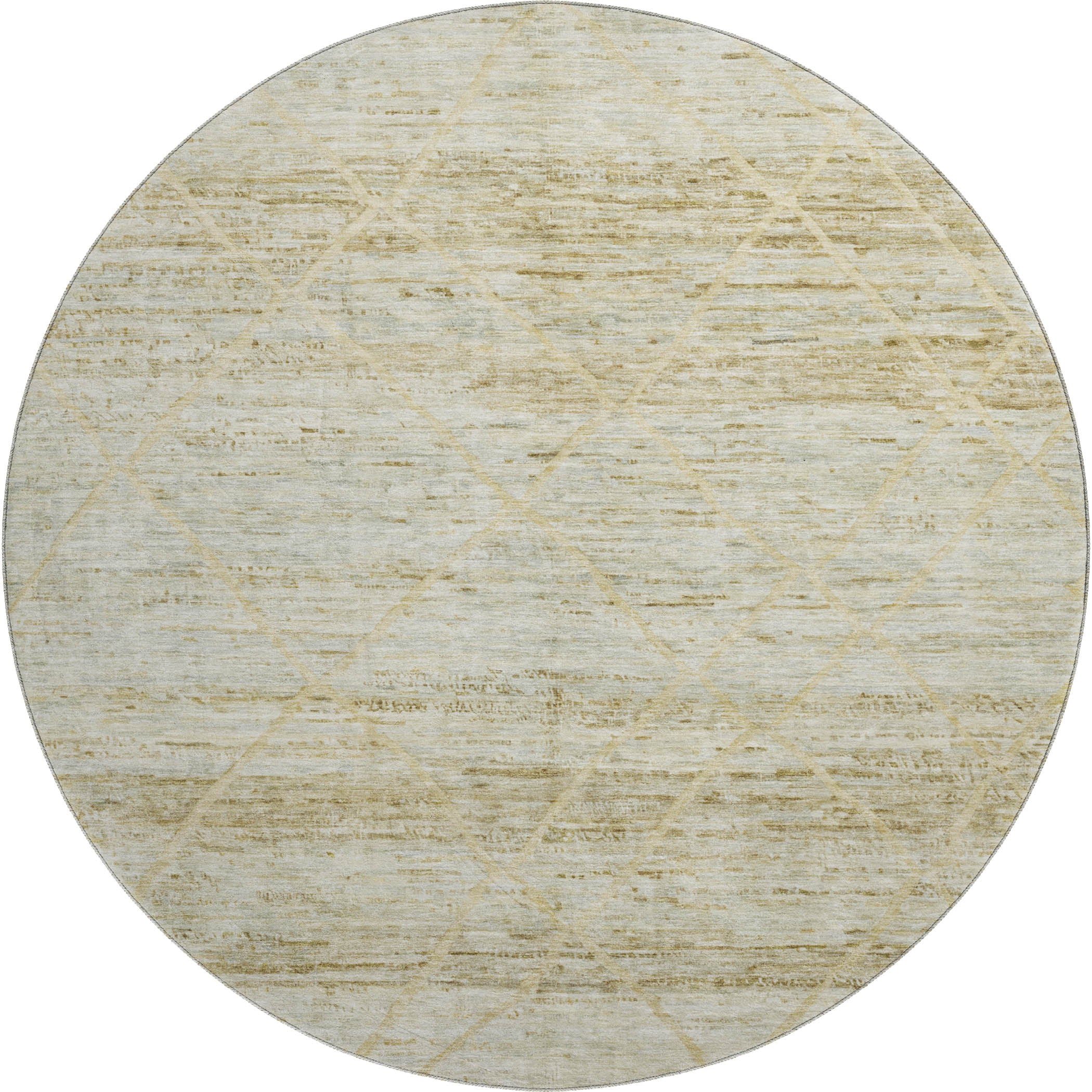 Nairobi Machine Washable Transitional Wheat Gold Rug 8' x 8' #shape_Round