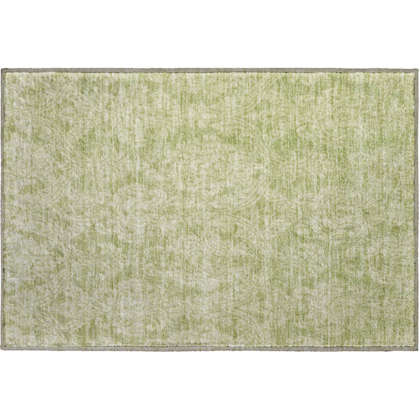 Split Machine Washable Transitional Aloe Green Rug 1'8" x 2'6"