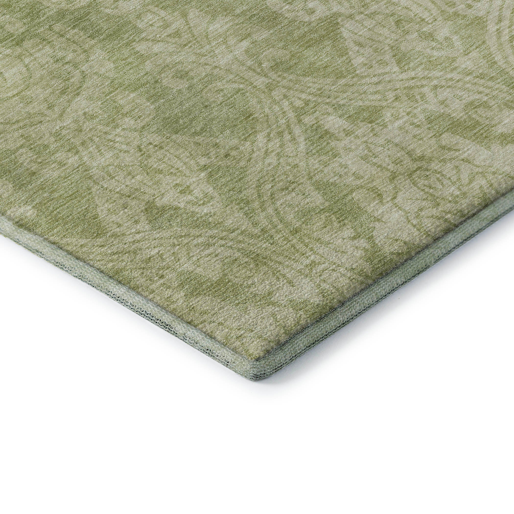 Split Machine Washable Transitional Aloe Green Rug 1'8" x 2'6" #shape_Rectangle