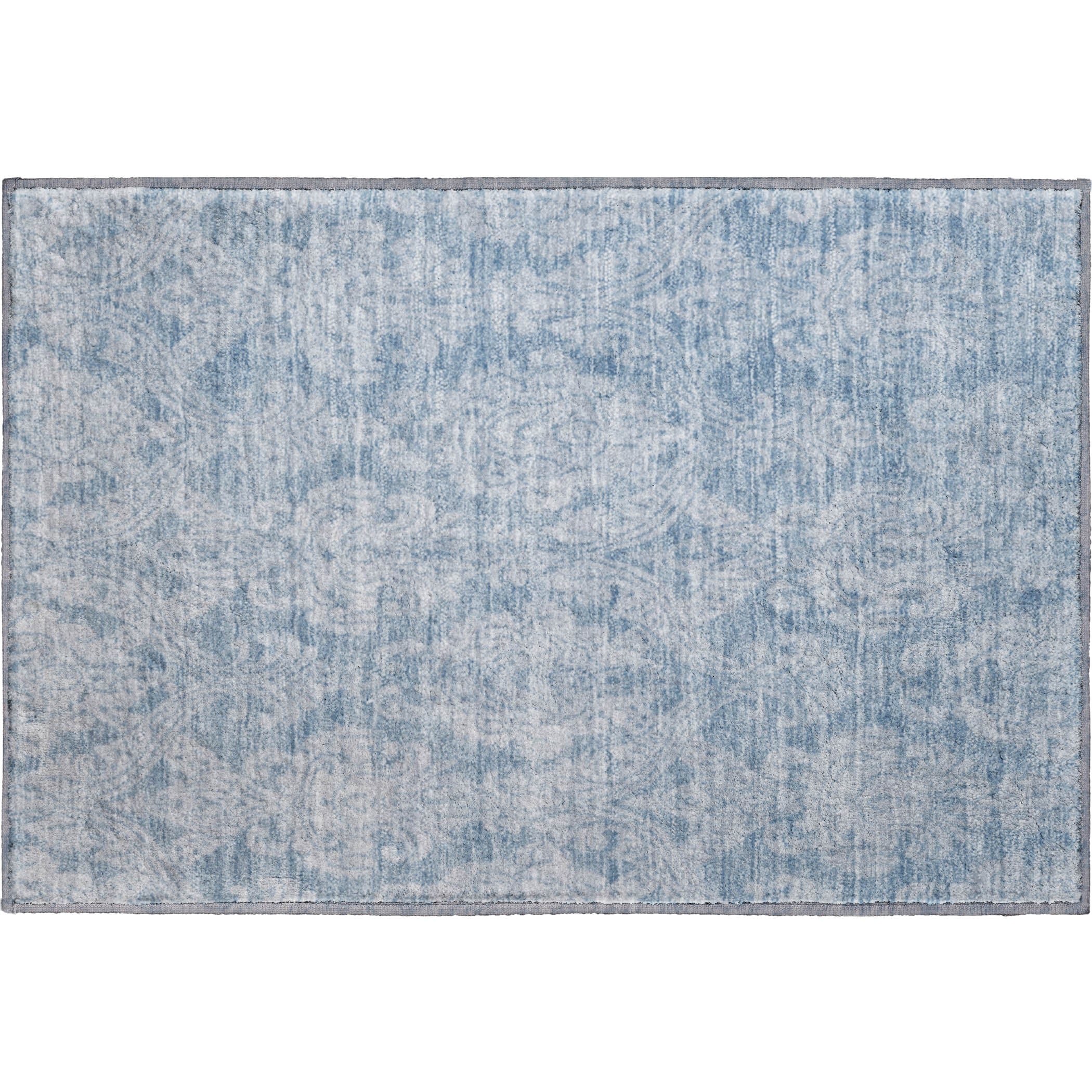 Split Machine Washable Transitional Blue Rug 1'8" x 2'6" #shape_Rectangle