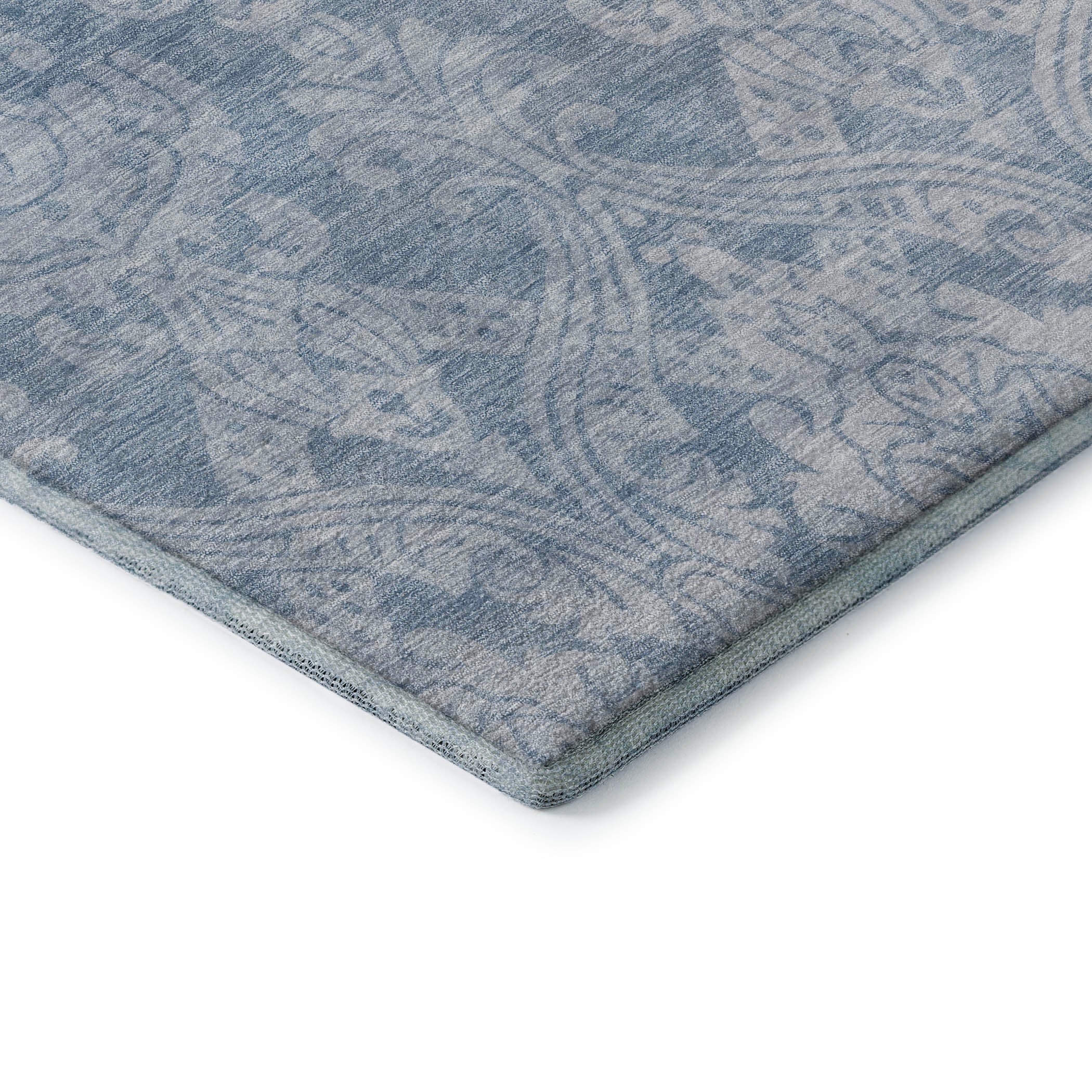 Split Machine Washable Transitional Blue Rug 1'8" x 2'6" #shape_Rectangle