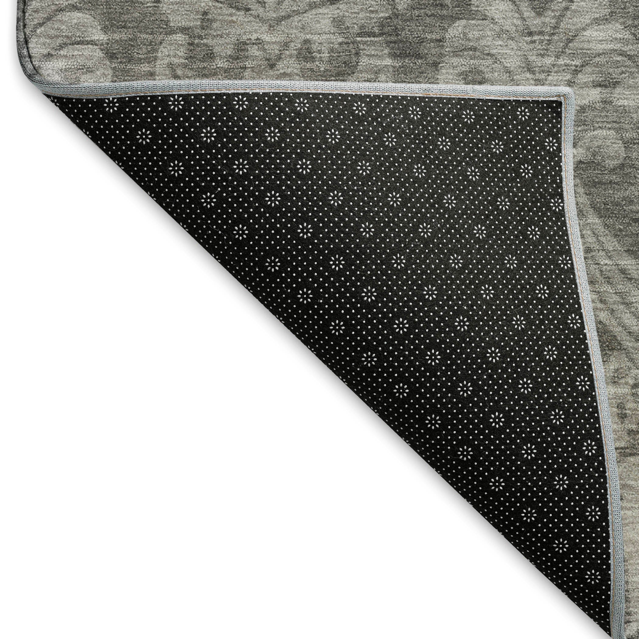 Split Machine Washable Transitional Gray Rug 1'8" x 2'6" #shape_Rectangle