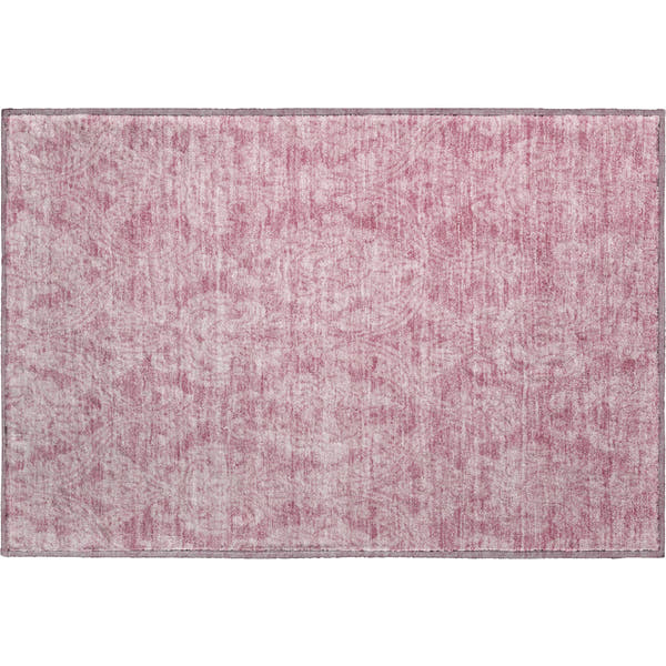 Split Machine Washable Transitional Pink Rug 1'8" x 2'6"