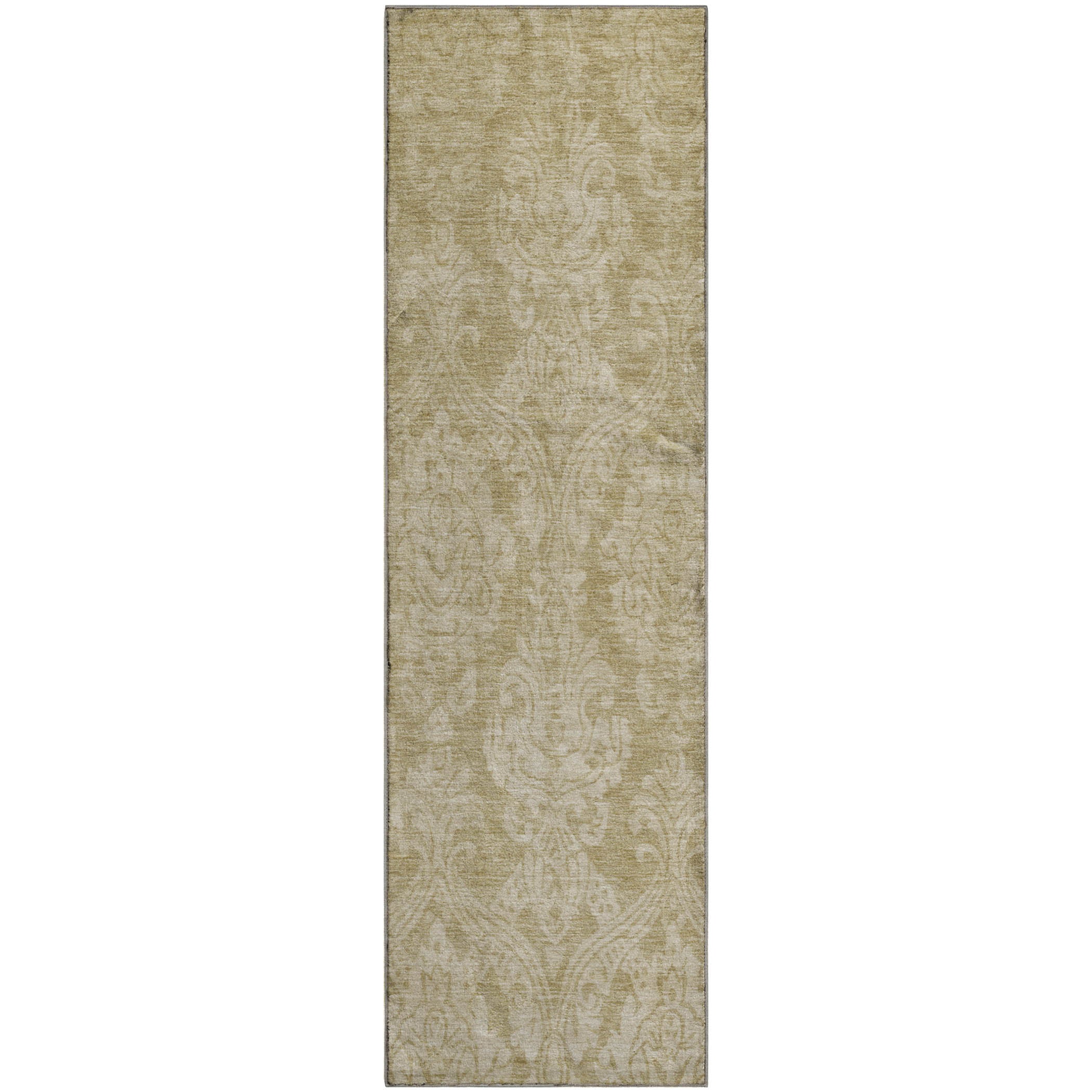 Split Machine Washable Transitional Tan Brown Rug 2'3" x 7'6" #shape_Runner