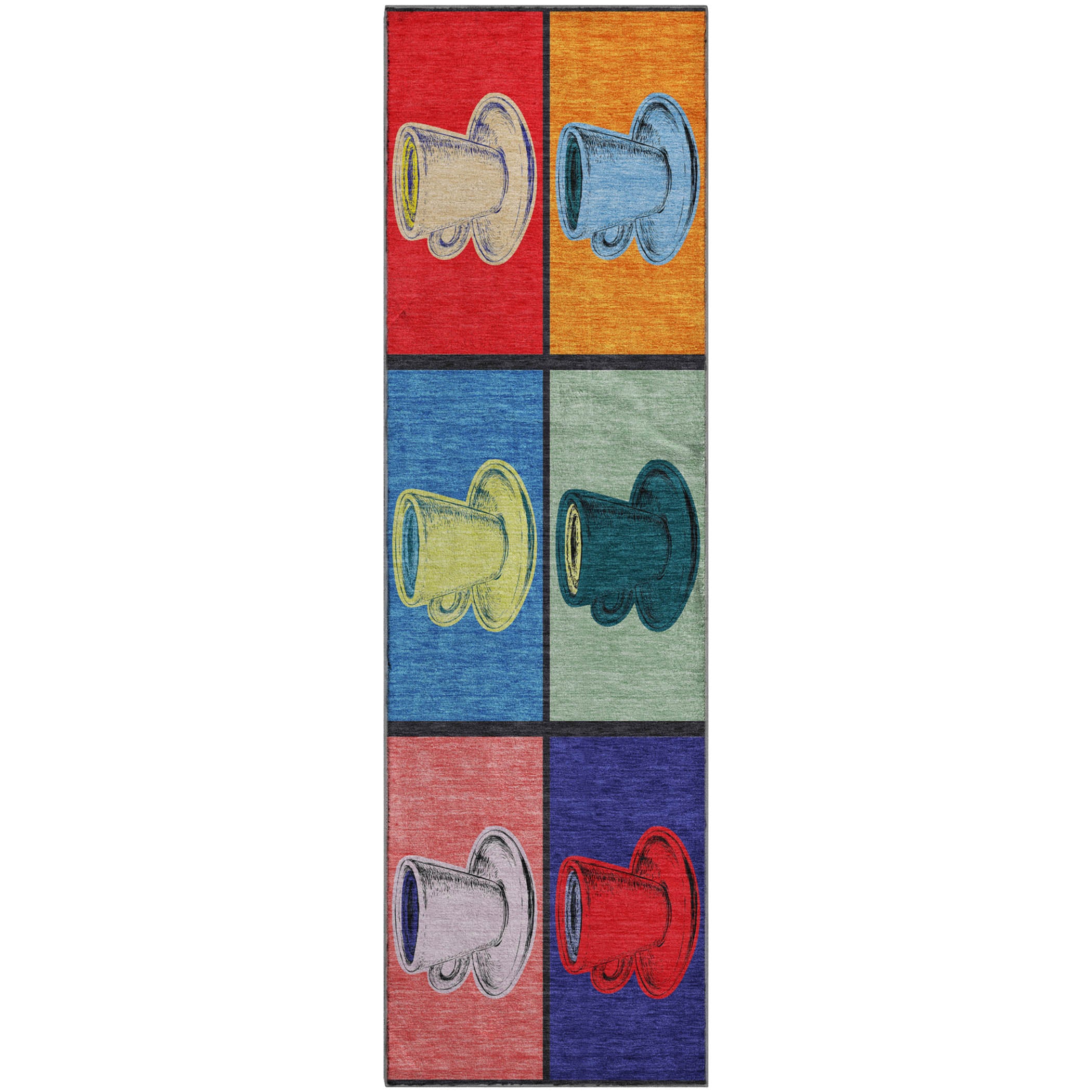 Kotor Machine Washable Kitchen Kaleidoscope Multi Rug 2'3" x 7'6" #shape_Runner
