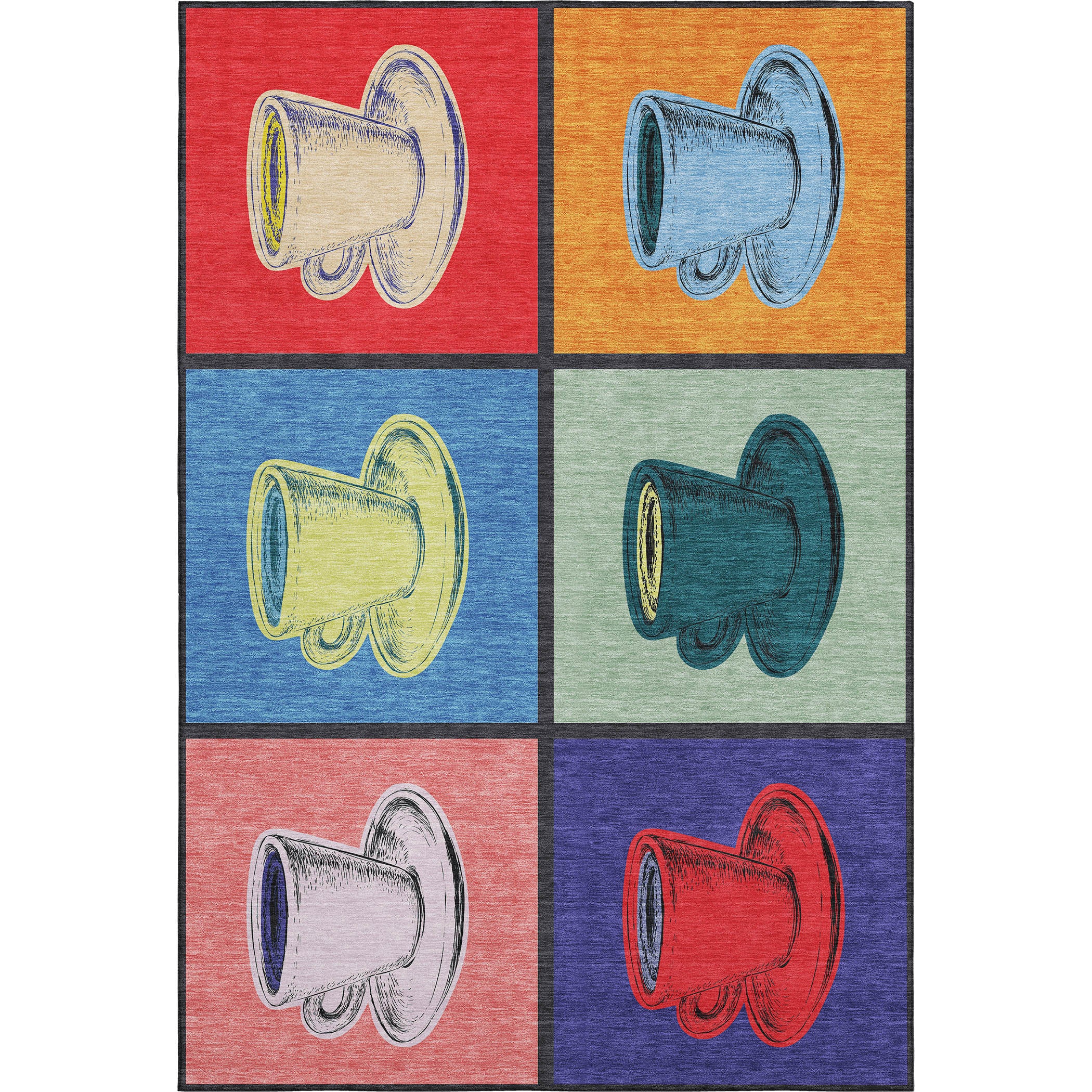 Kotor Machine Washable Kitchen Kaleidoscope Multi Rug 2'6" x 3'10" #shape_Rectangle