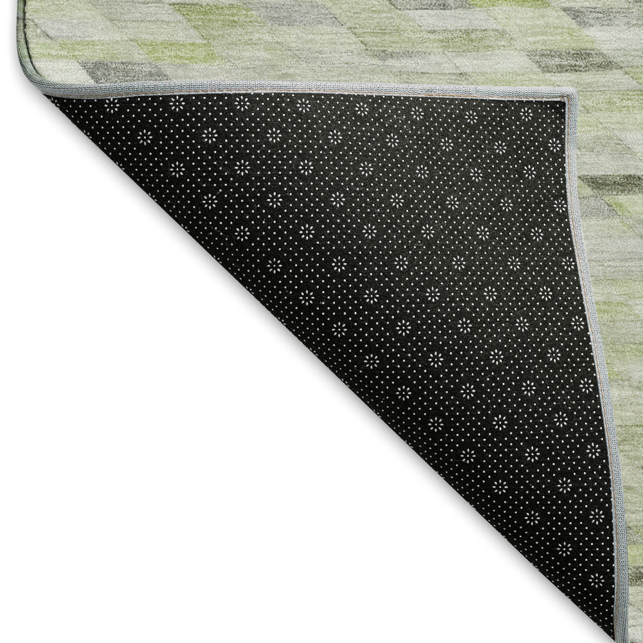 Bangkok Machine Washable Transitional Green Rug 1'8" x 2'6" #shape_Rectangle