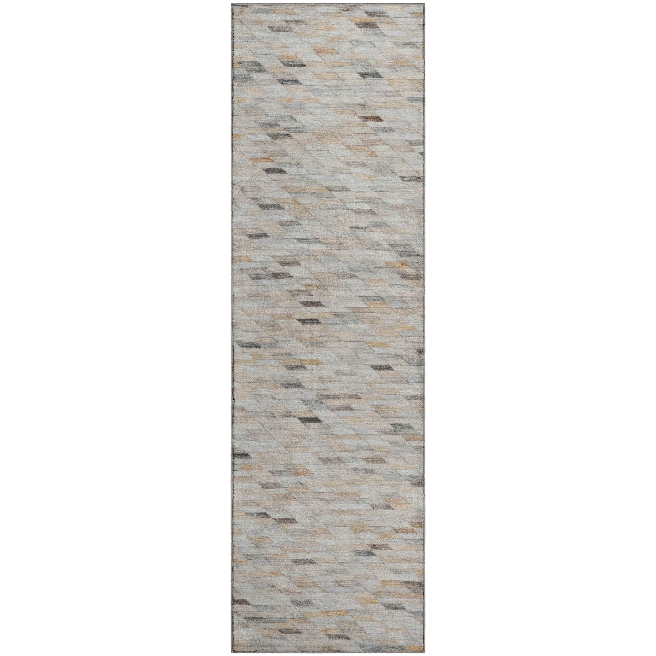 Bangkok Machine Washable Transitional Linen Ivory Rug 2'3" x 7'6" #shape_Runner
