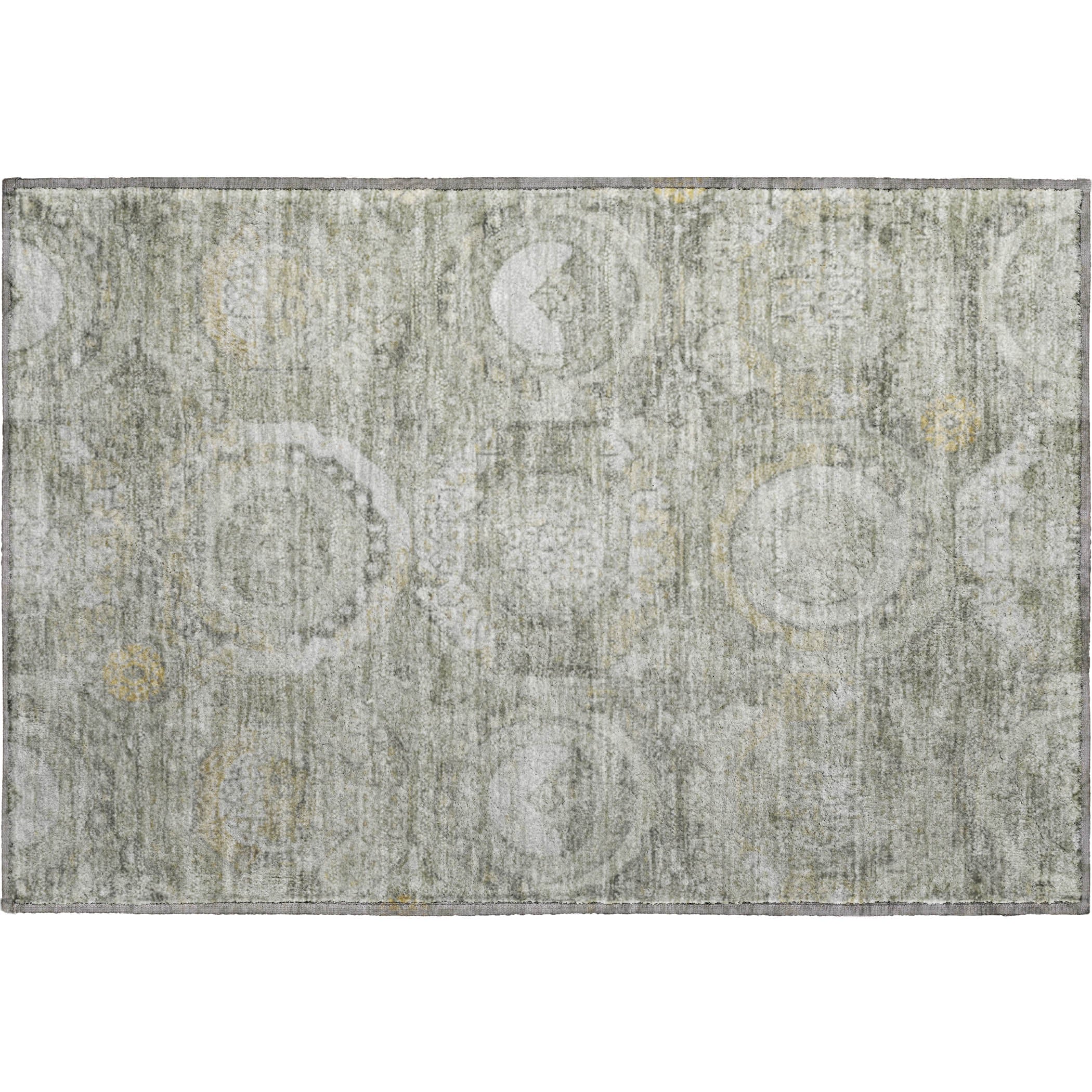 Seoul Machine Washable Transitional Pewter Gray Rug 1'8" x 2'6" #shape_Rectangle