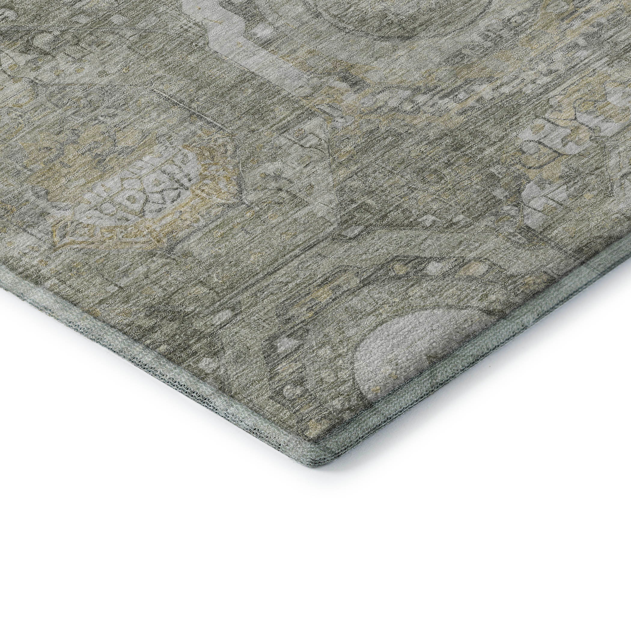 Seoul Machine Washable Transitional Pewter Gray Rug 1'8" x 2'6" #shape_Rectangle