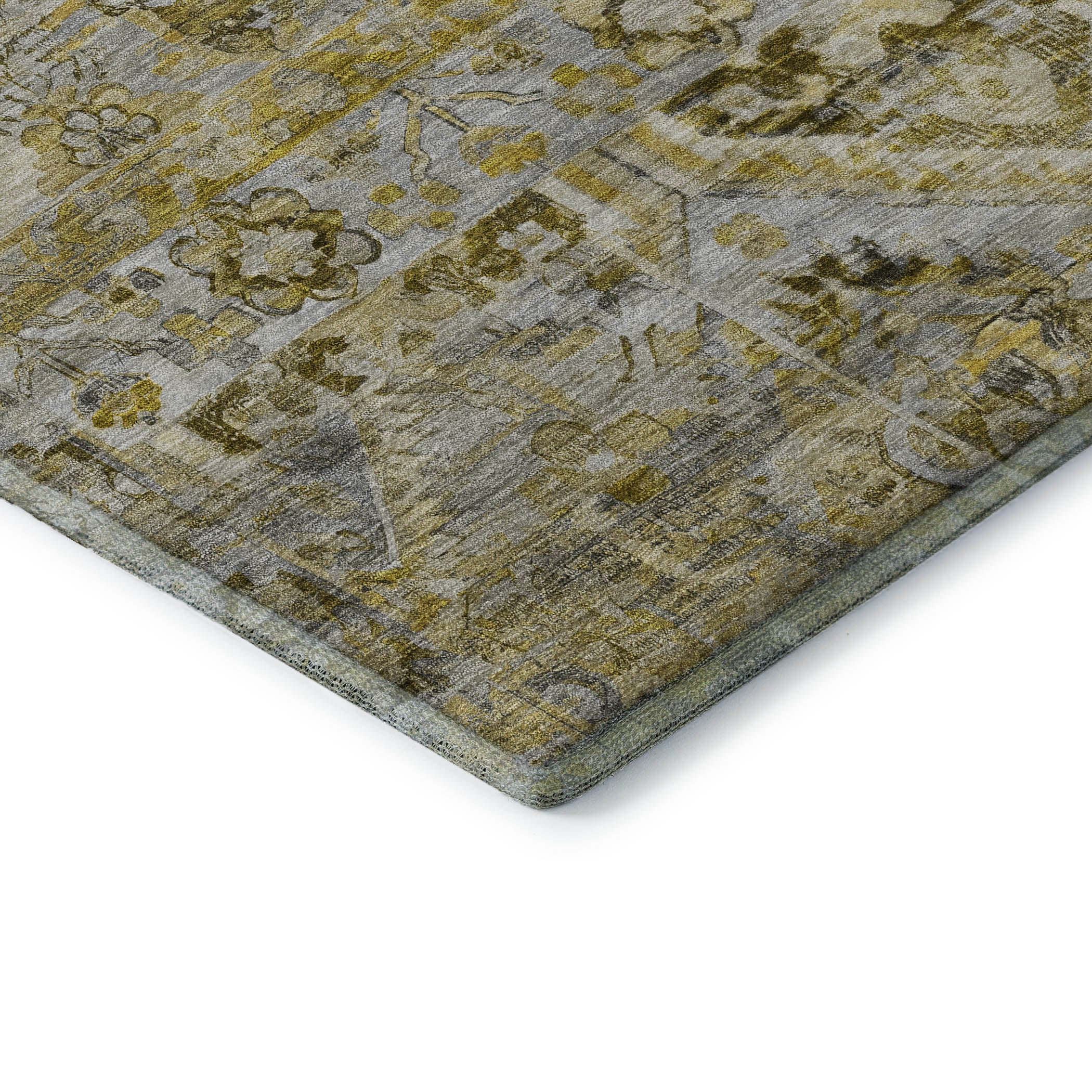 Montevideo Machine Washable Traditional Pewter Gray Rug 1'8" x 2'6" #shape_Rectangle