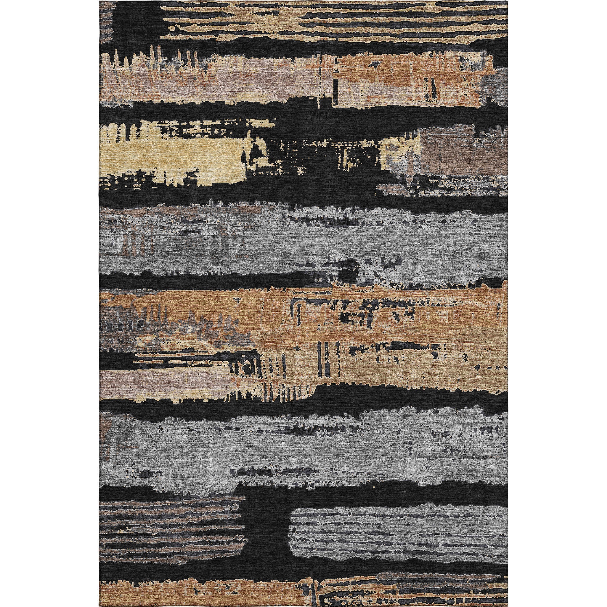 Chiang Mai Machine Washable Transitional Black Rug 2'6" x 3'10" #shape_Rectangle