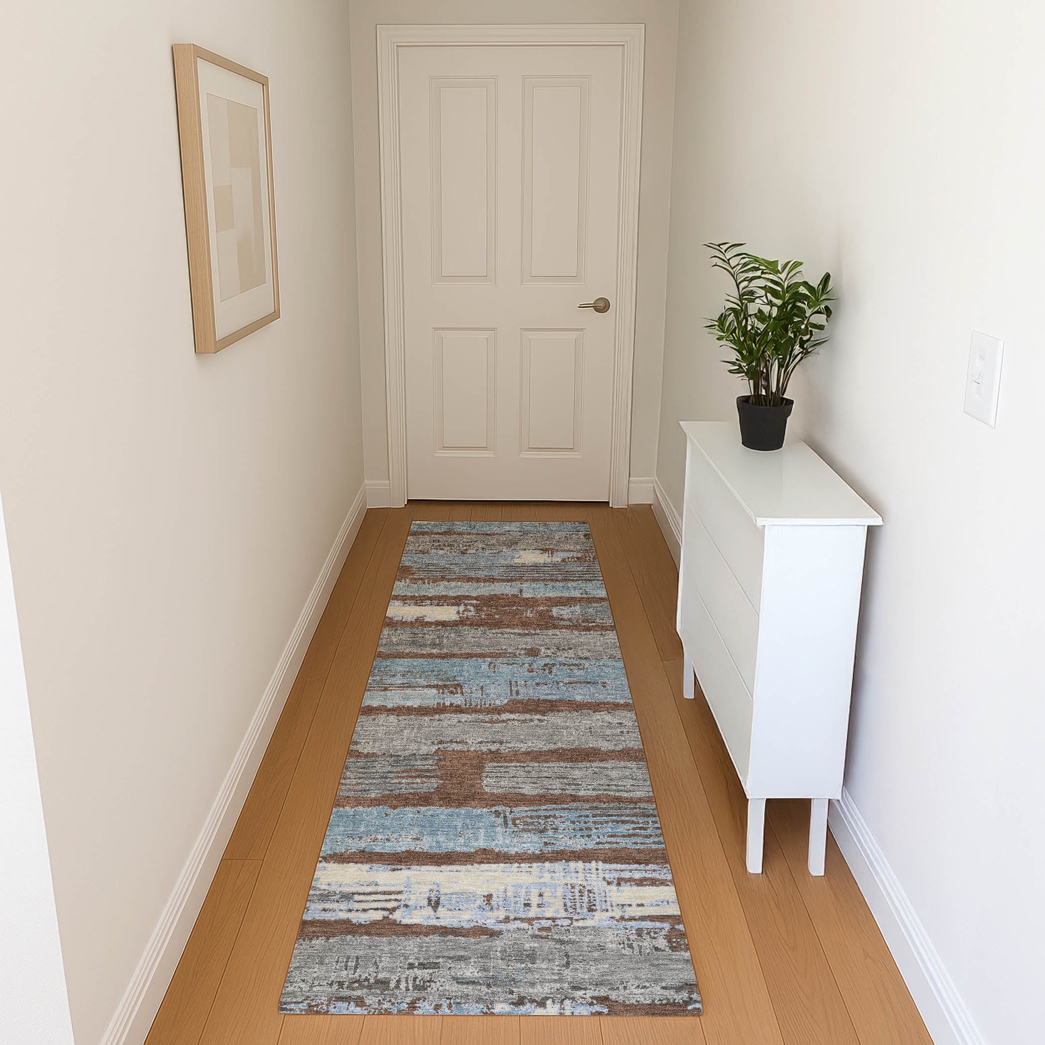 Chiang Mai Machine Washable Transitional Chocolate Brown Rug 2'3" x 7'6" #shape_Runner