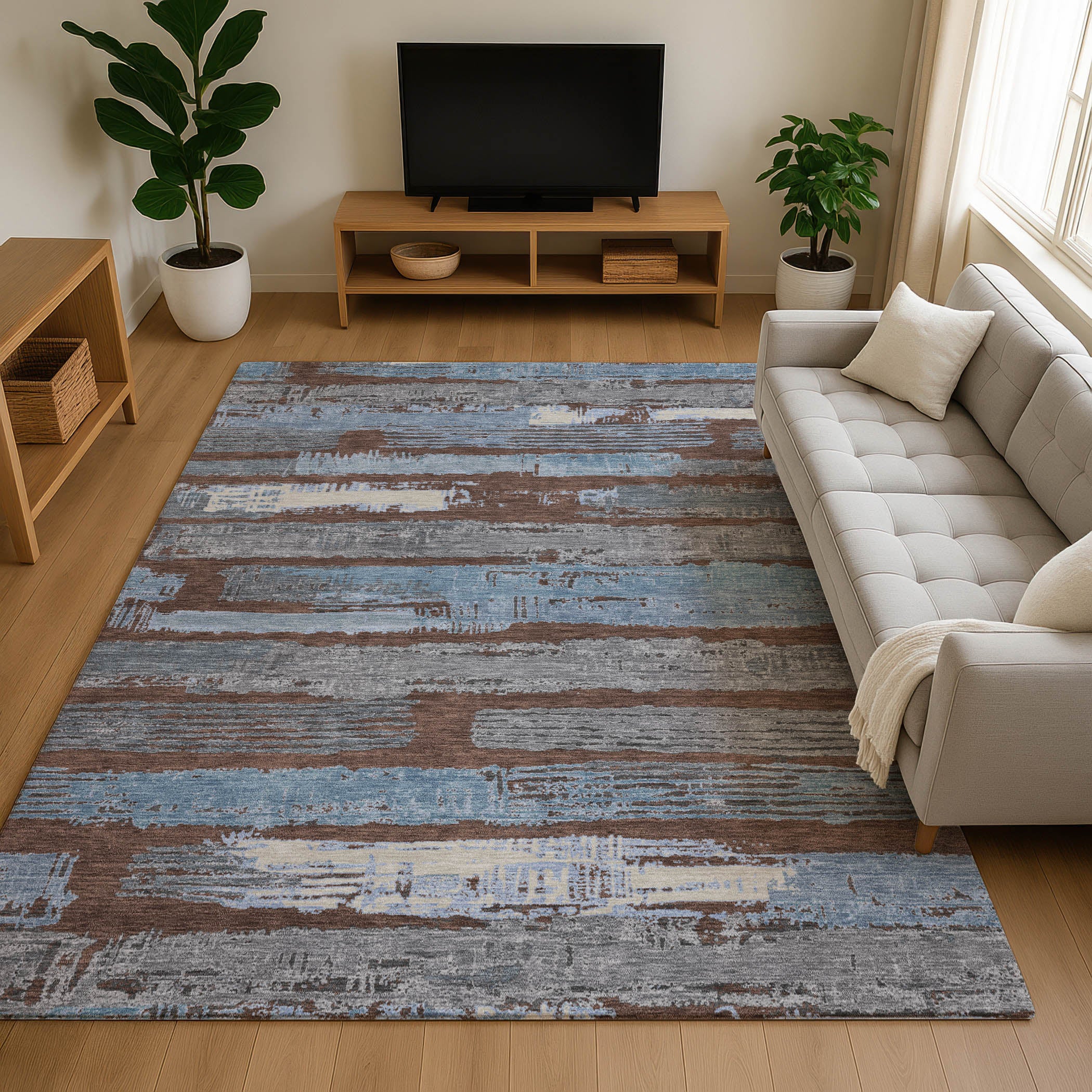 Chiang Mai Machine Washable Transitional Chocolate Brown Rug 2'6" x 3'10" #shape_Rectangle