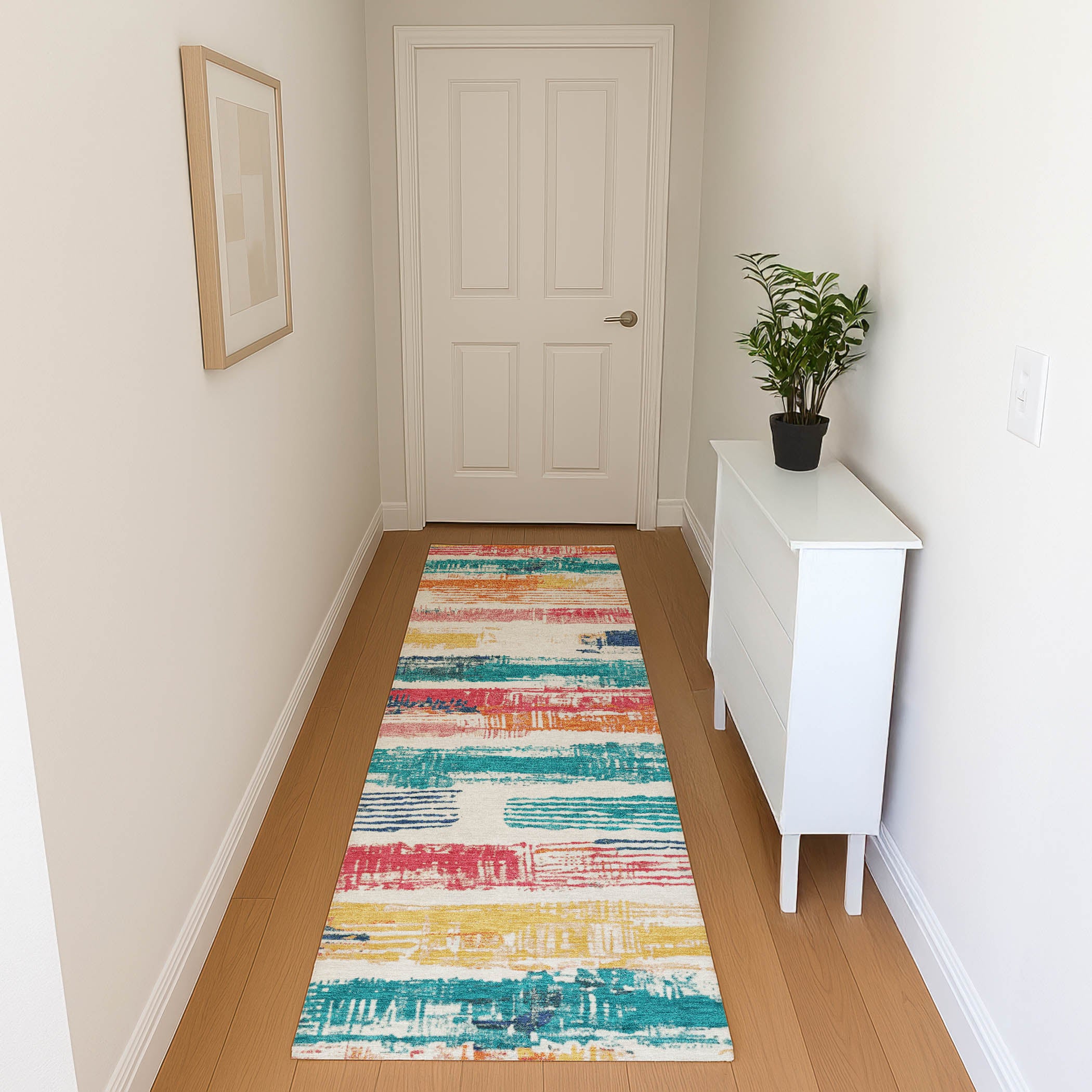 Chiang Mai Machine Washable Transitional Ivory Rug 2'3" x 7'6" #shape_Runner