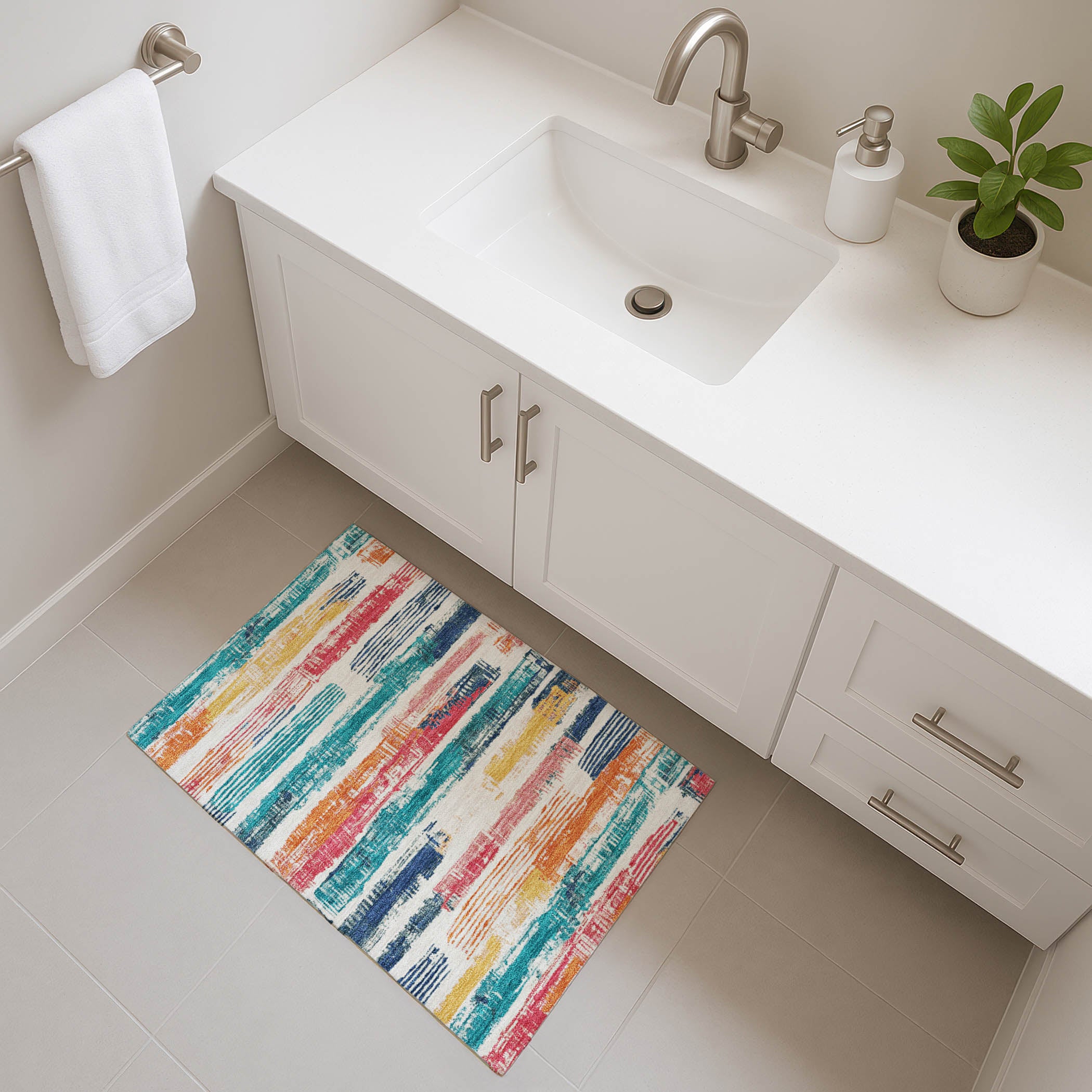 Chiang Mai Machine Washable Transitional Ivory Rug 1'8" x 2'6" #shape_Rectangle