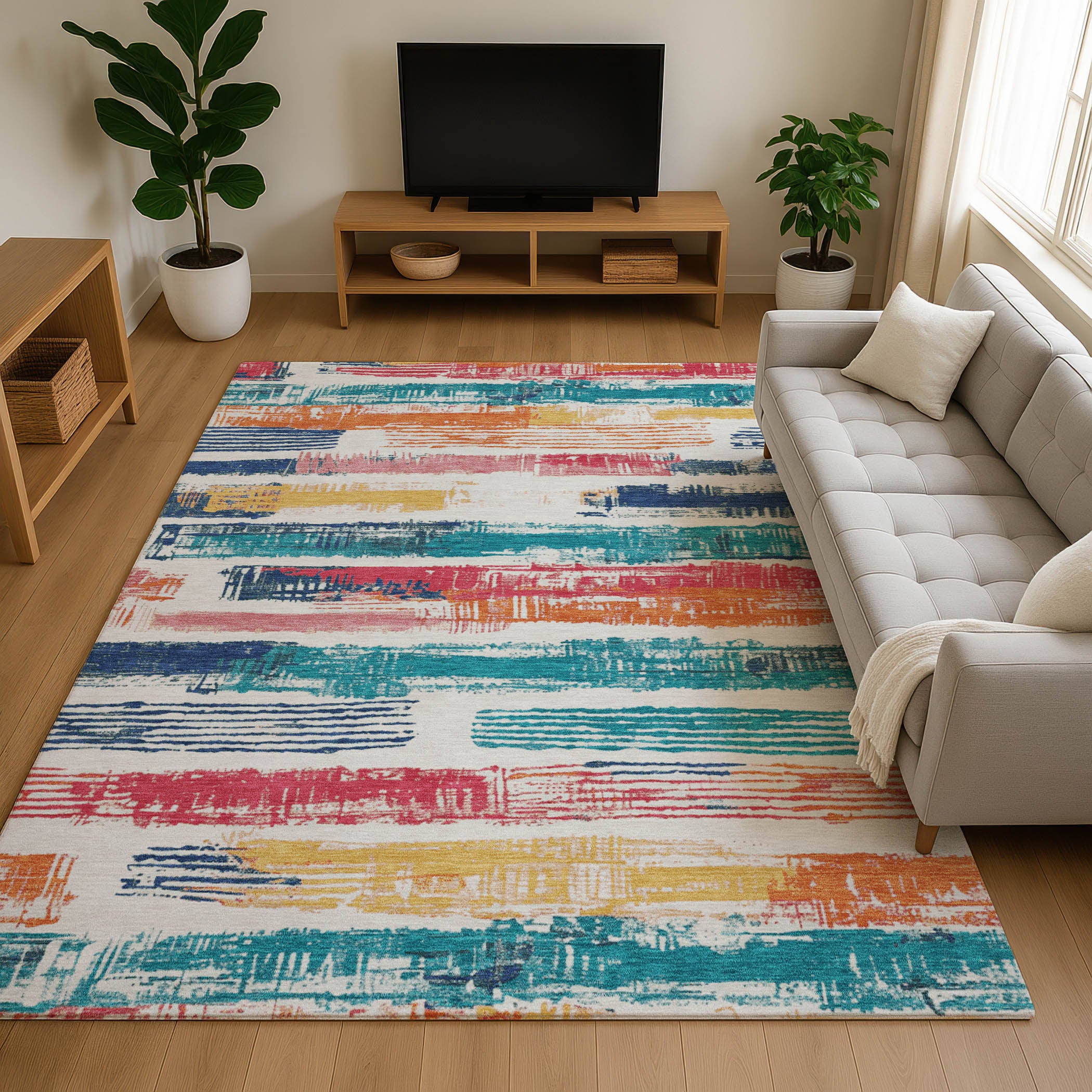 Chiang Mai Machine Washable Transitional Ivory Rug 2'6" x 3'10" #shape_Rectangle