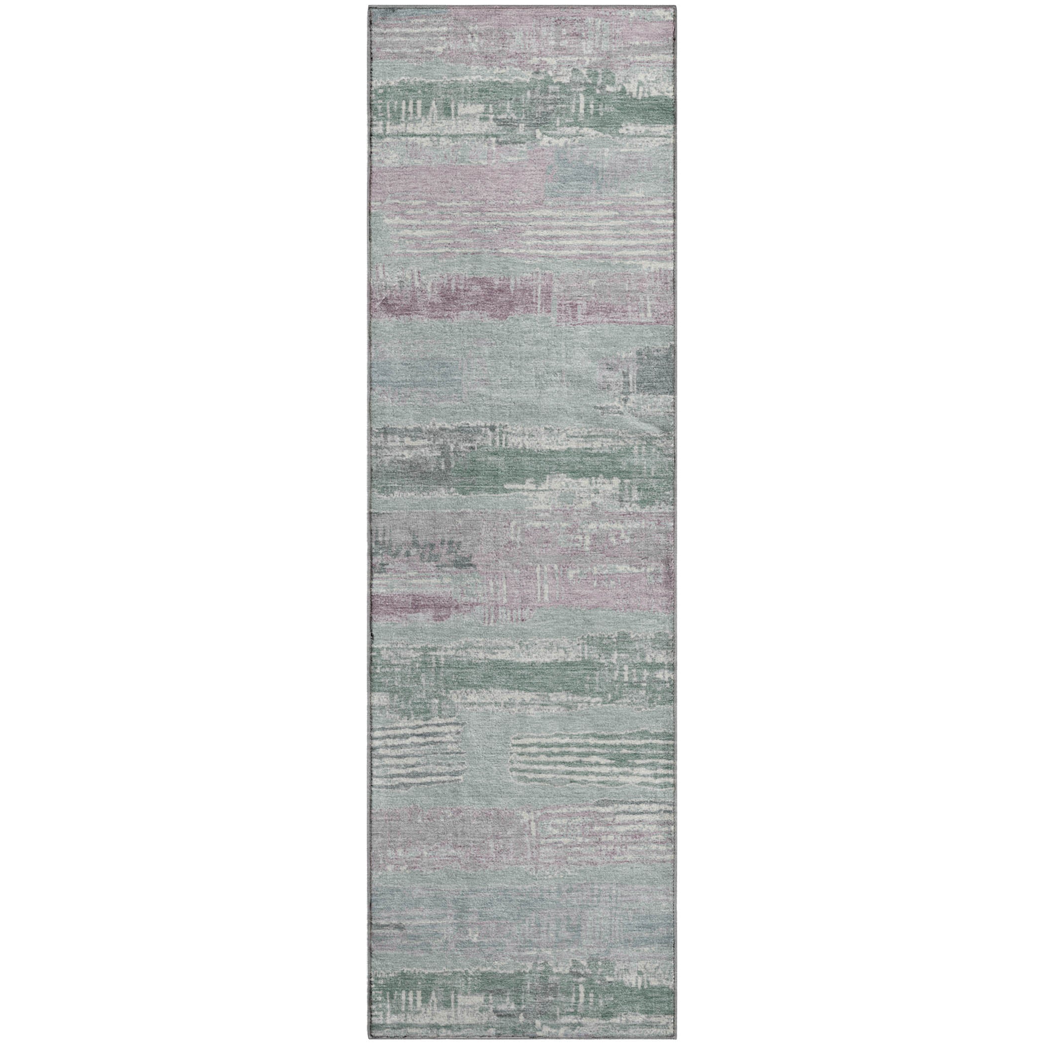 Chiang Mai Machine Washable Transitional Seafoam Blue Rug 2'3" x 7'6" #shape_Runner