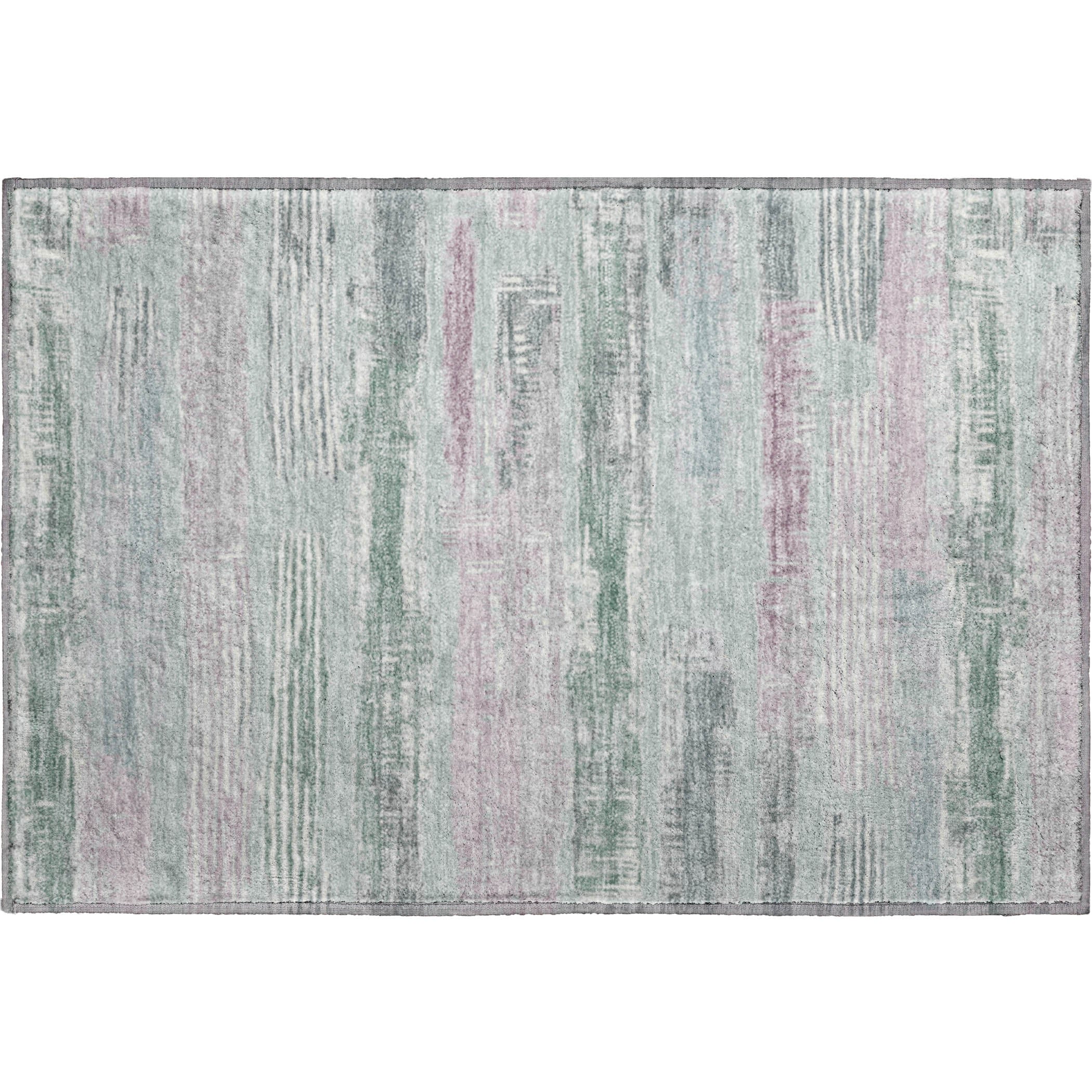 Chiang Mai Machine Washable Transitional Seafoam Blue Rug 1'8" x 2'6" #shape_Rectangle
