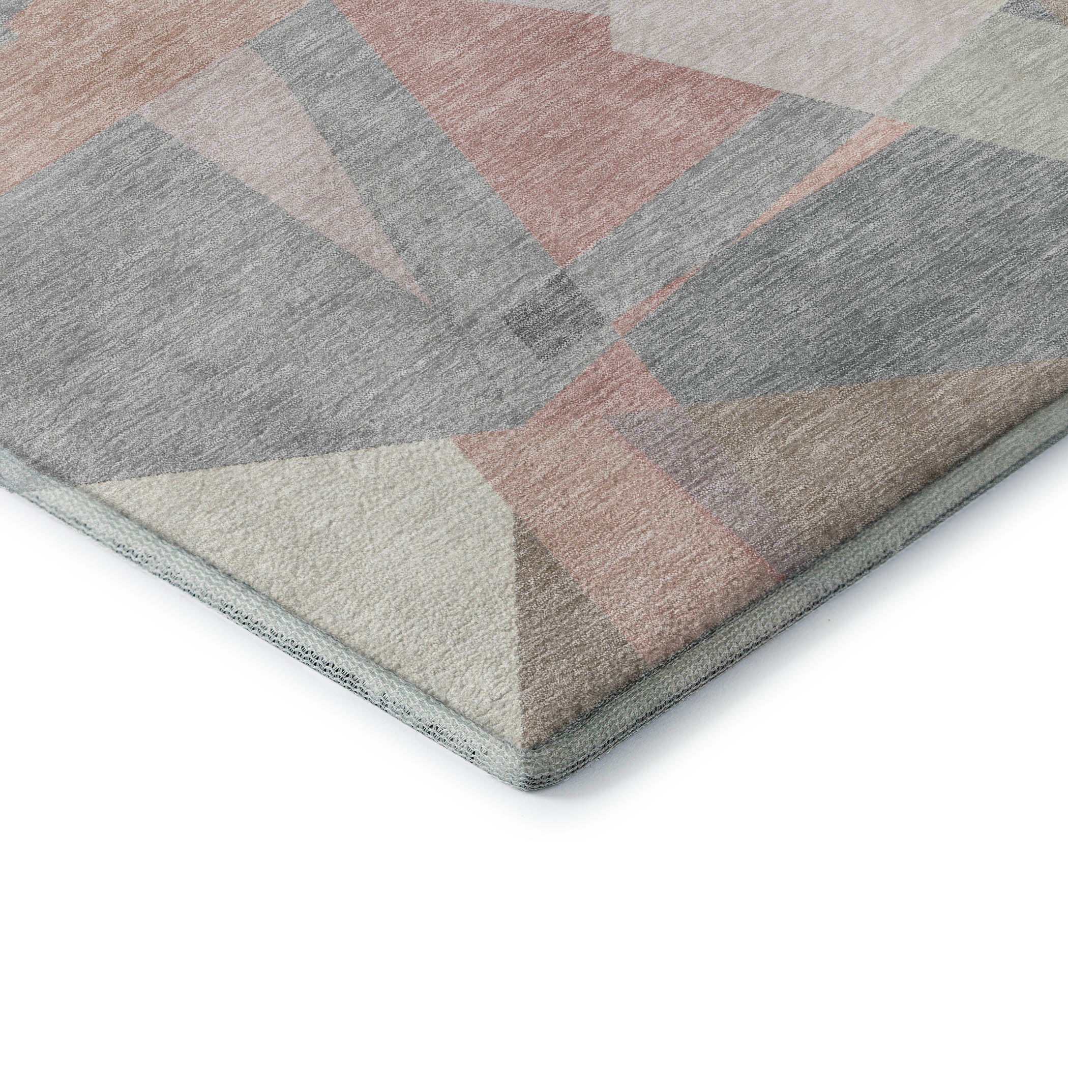 Oslo Machine Washable Transitional Blush Pink Rug 1'8" x 2'6" #shape_Rectangle