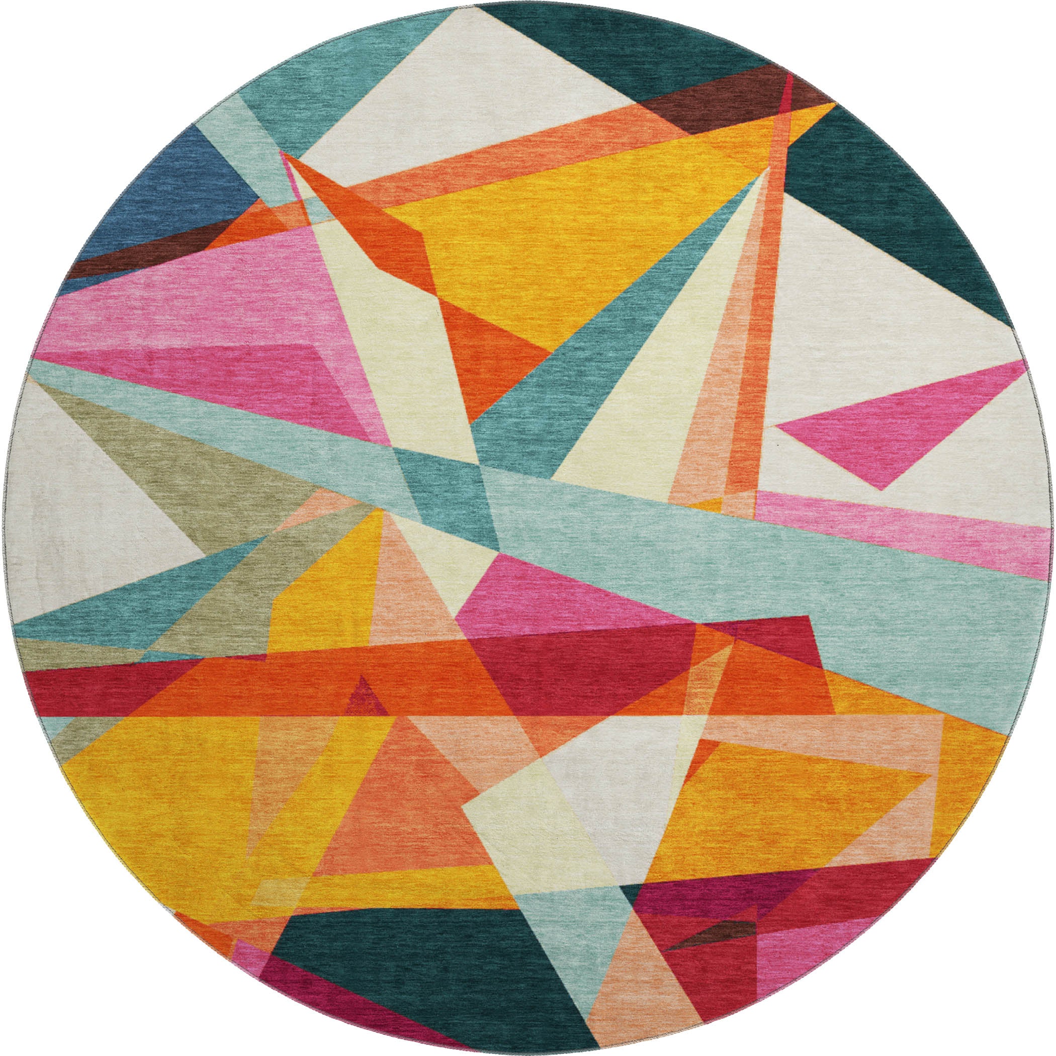Oslo Machine Washable Transitional Ivory Rug 8' x 8' #shape_Round